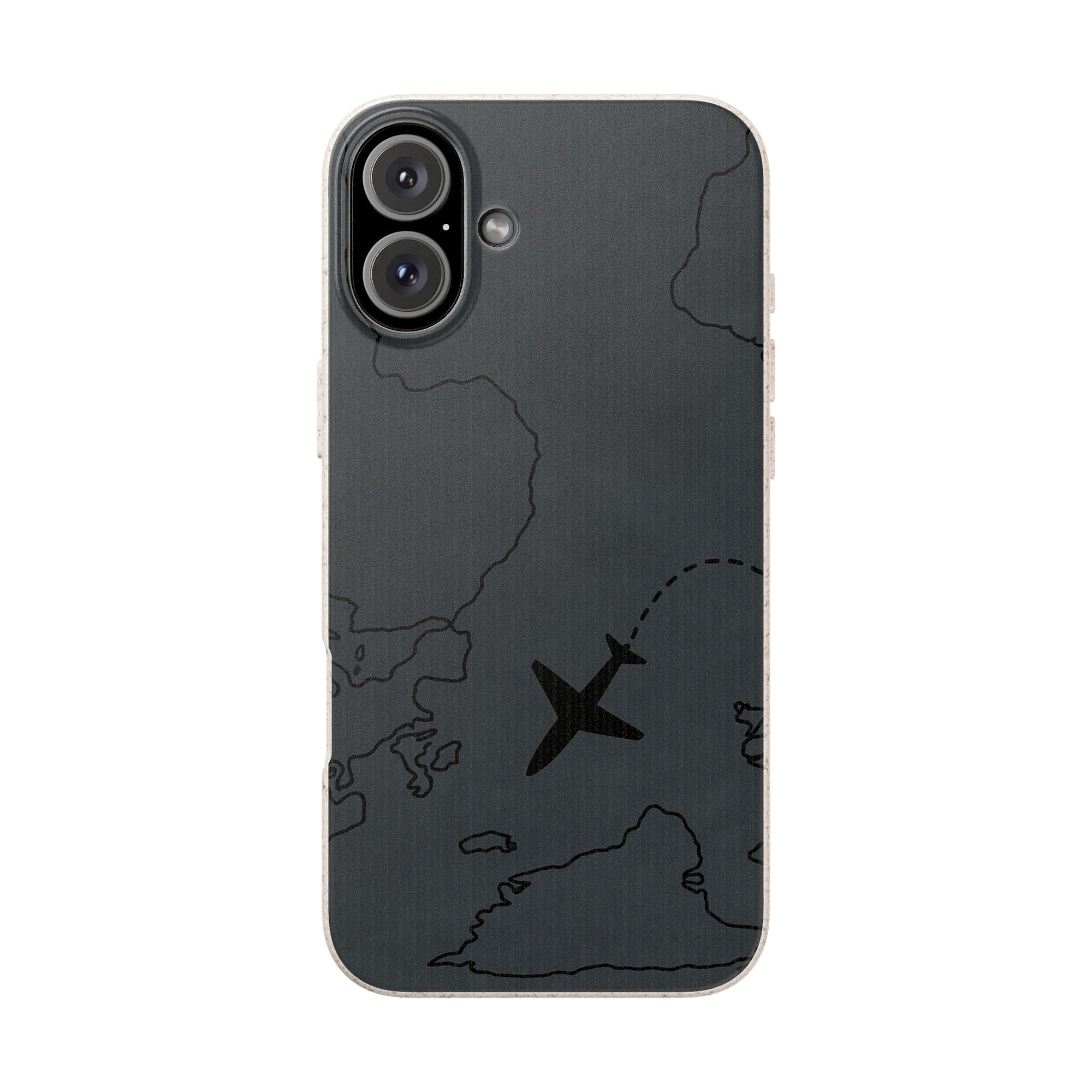 Airplane Map Biodegradable Phone Case, Eco-Friendly Phone Cover, Travel Gift, Sustainable Accessory, Nature Lover Gift