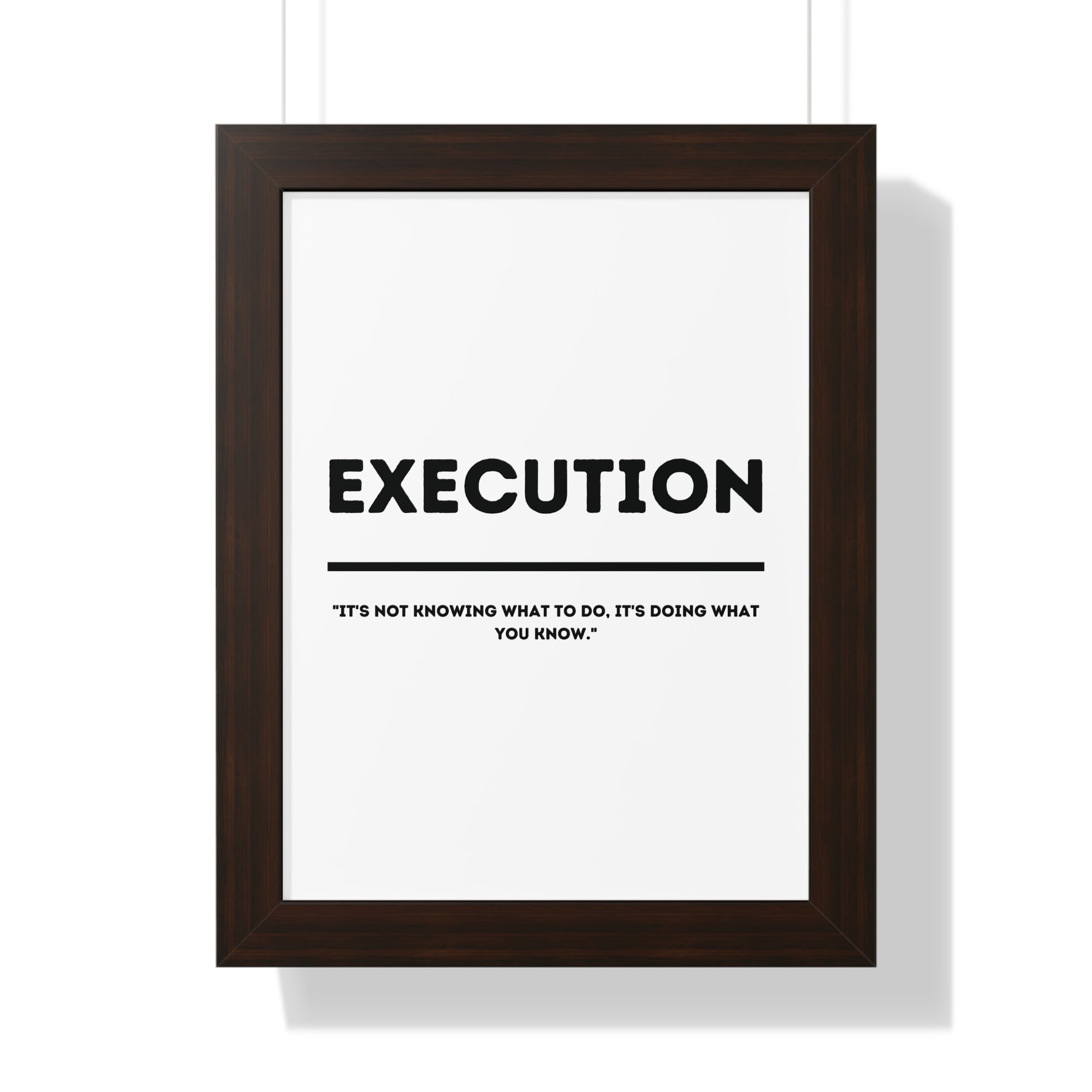 Minimalist in White (Execution) - Framed Vertical Poster
