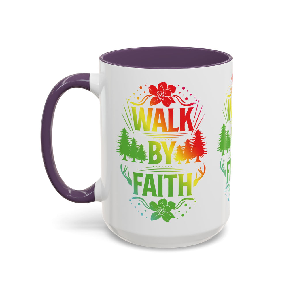 Walk by Faith Accent Coffee Mug - Inspirational Design