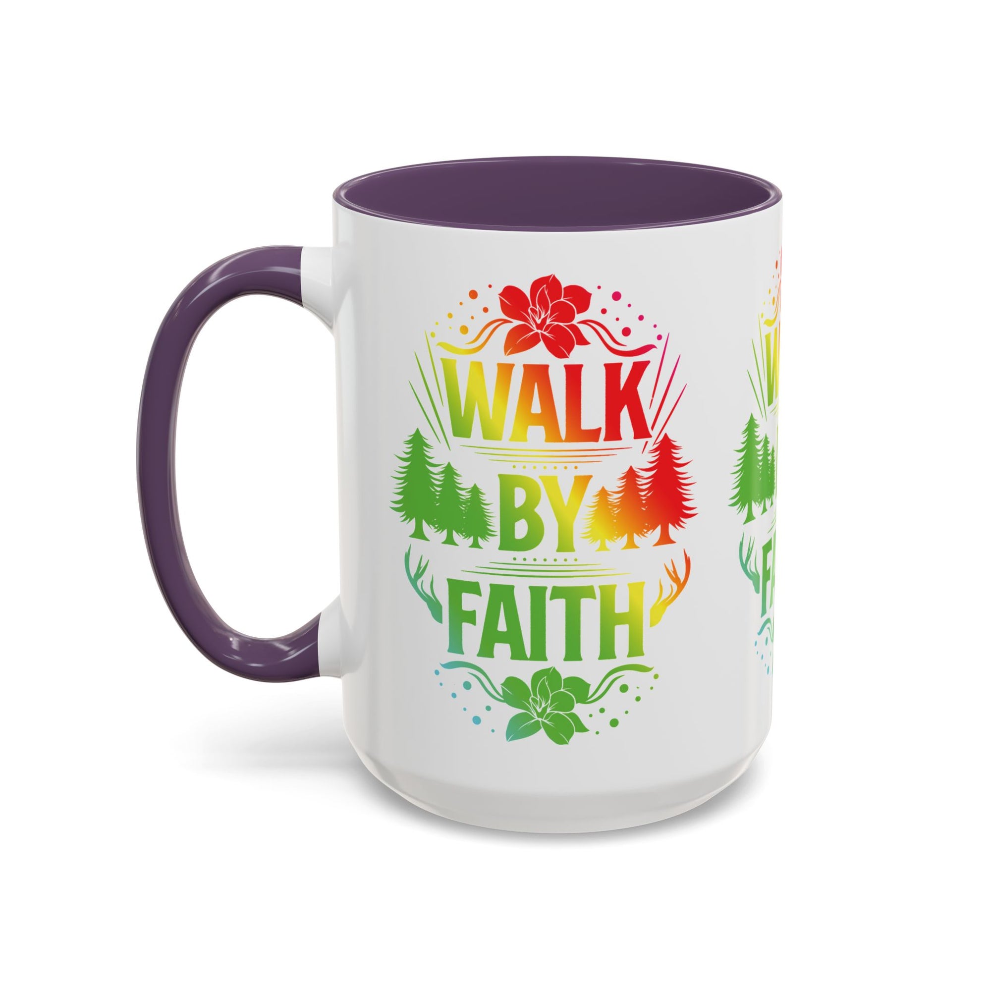 Walk by Faith Accent Coffee Mug - Inspirational Design
