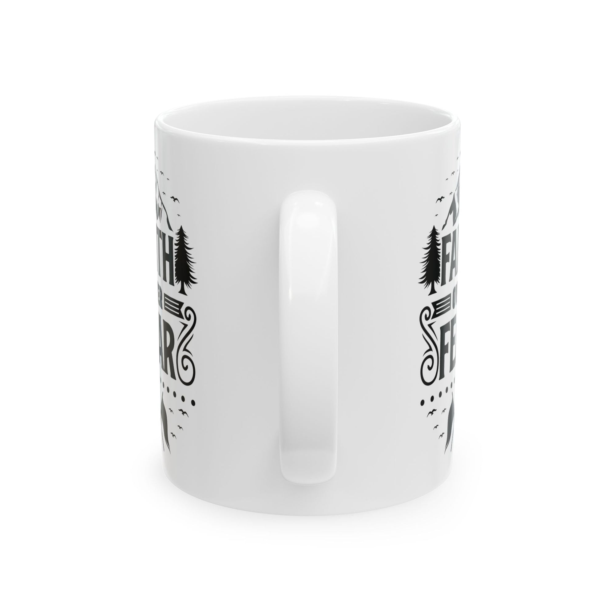 Inspirational Ceramic Mug - "Faith over Fear" - Perfect for Daily Motivation & Gift Giving