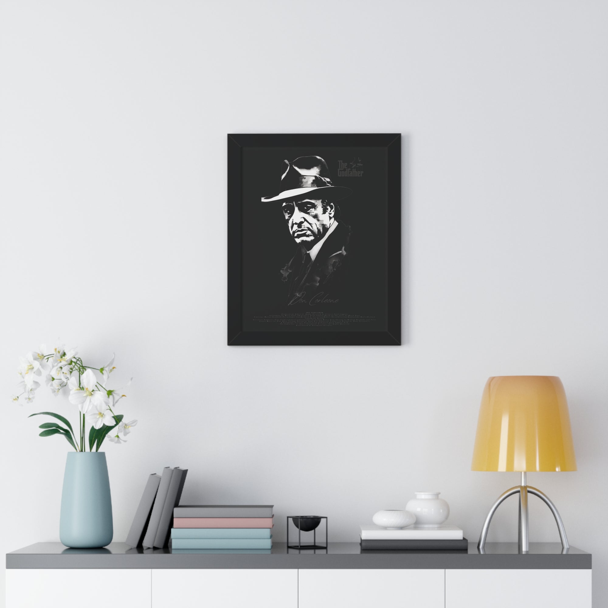 Don Corleone in Black - Framed Vertical Poster
