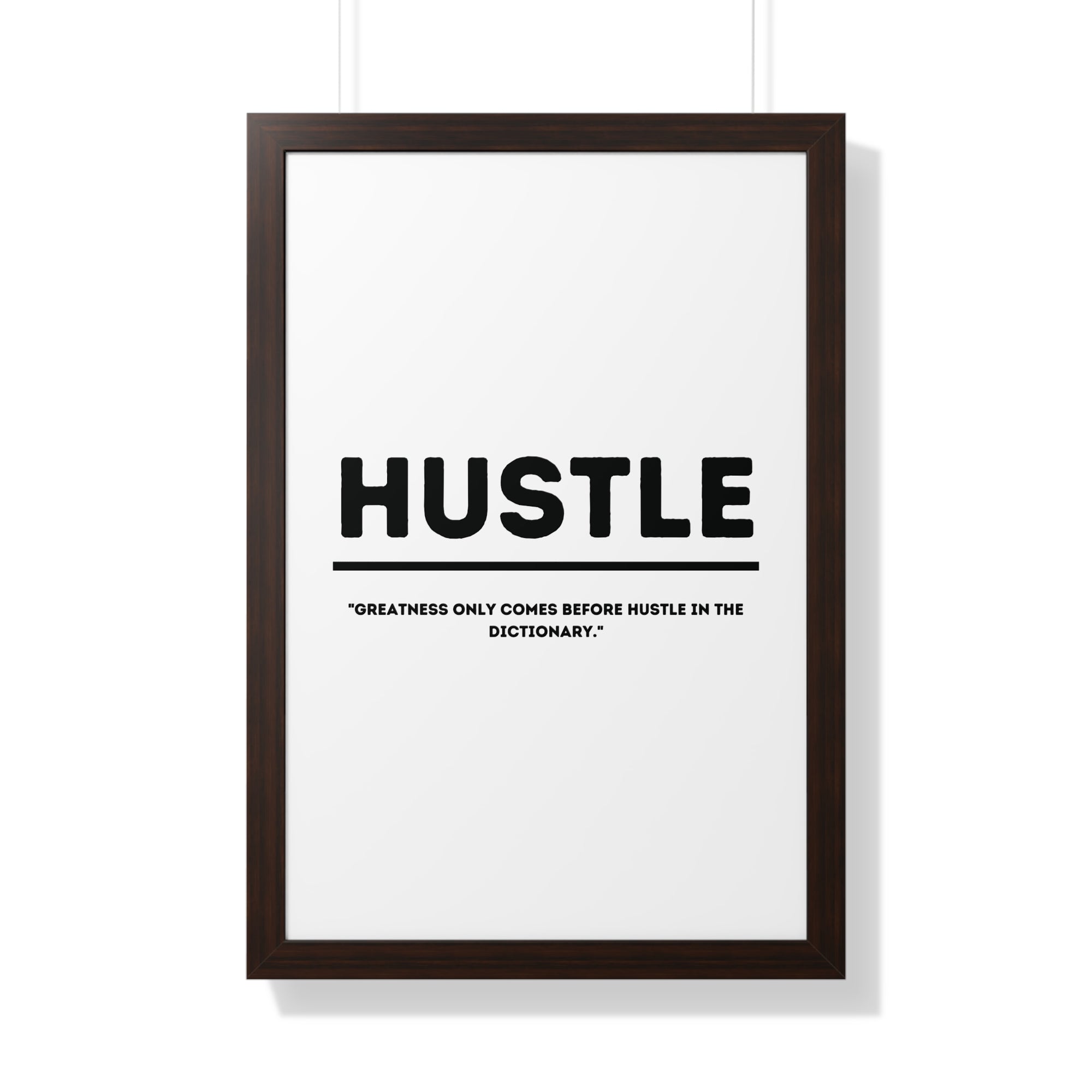 Minimalist in White (Hustle) - Framed Vertical Poster