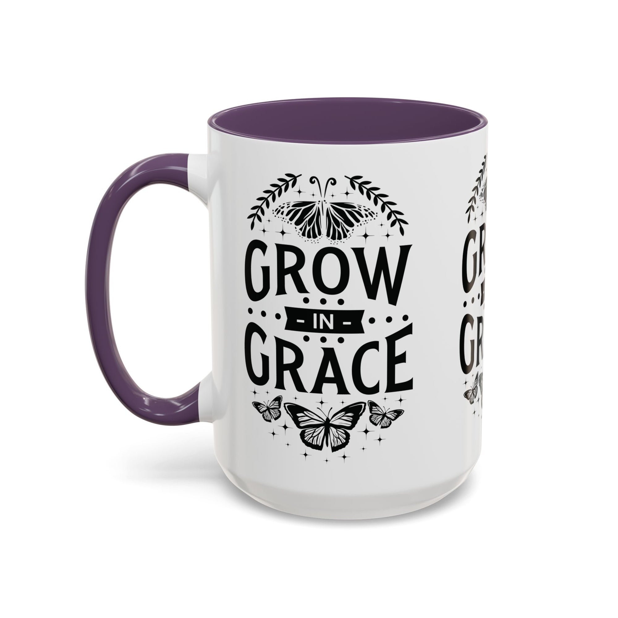 Grow in Grace Accent Coffee Mug - Inspirational Design