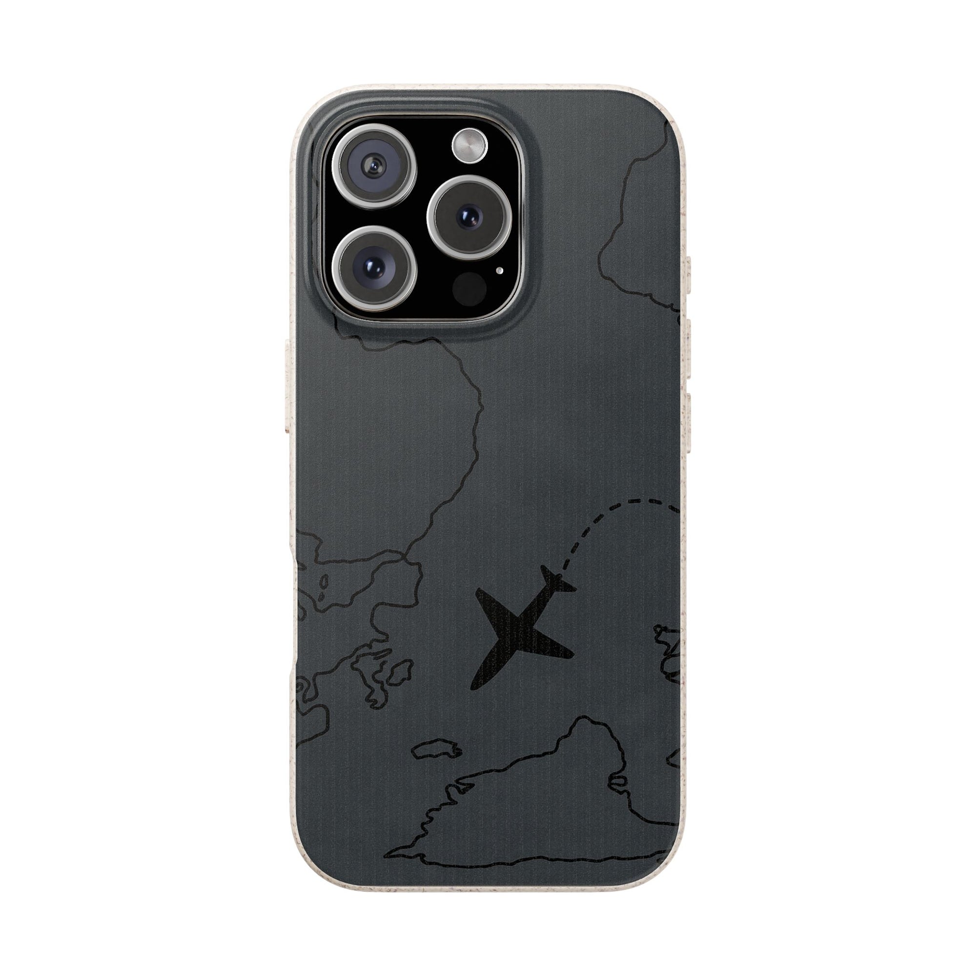 Airplane Map Biodegradable Phone Case, Eco-Friendly Phone Cover, Travel Gift, Sustainable Accessory, Nature Lover Gift