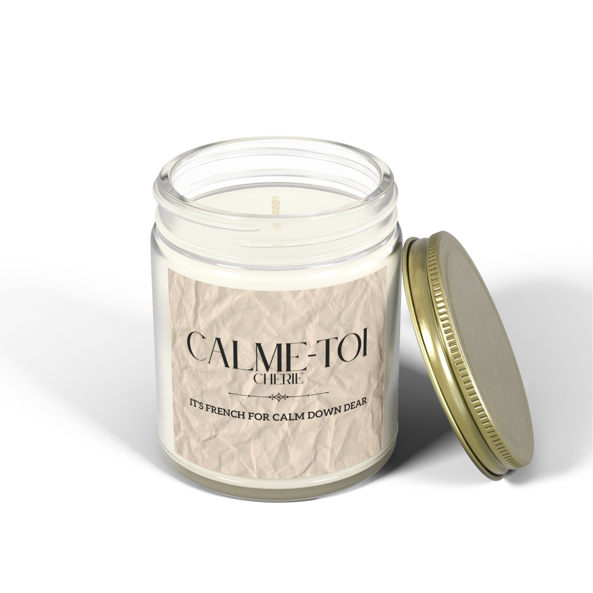 Calm Down Candle | Scented Coconut Apricot Wax, Self-Care Gift, Home Decor, Relaxation, Spa Experience, Mindfulness, Funny Gifts for Better-half