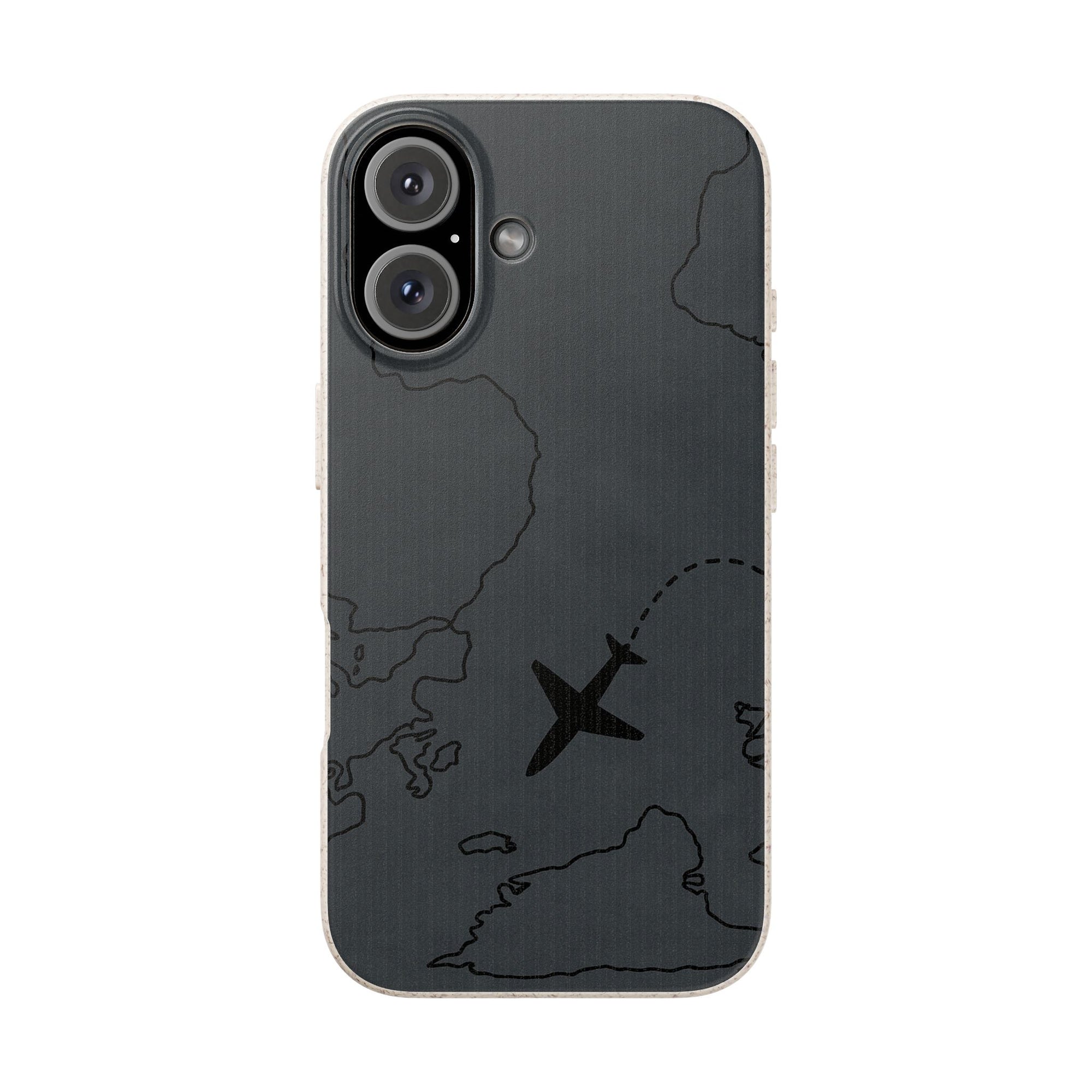Airplane Map Biodegradable Phone Case, Eco-Friendly Phone Cover, Travel Gift, Sustainable Accessory, Nature Lover Gift