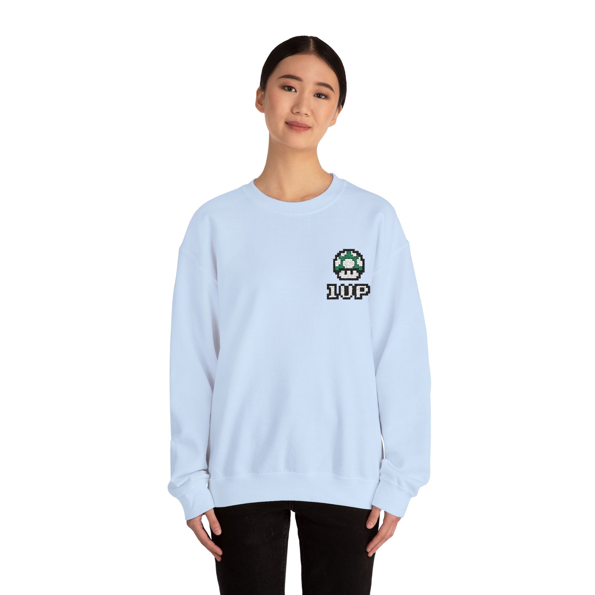 1UP Mushroom - Unisex Heavy Blend™ Crewneck Sweatshirt