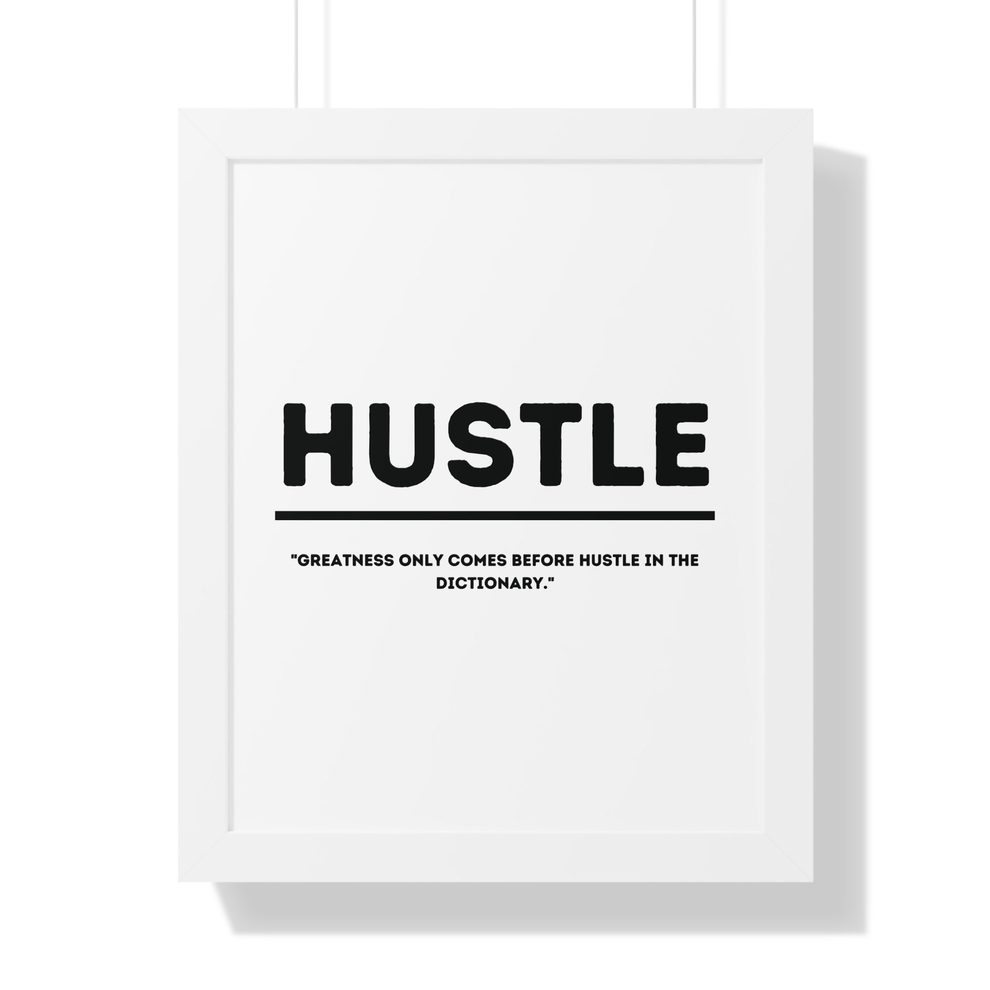 Minimalist in White (Hustle) - Framed Vertical Poster