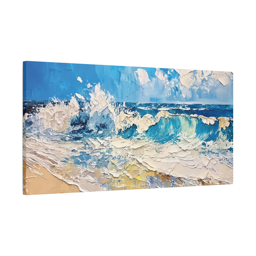 Ocean Wave Matte Canvas Art Print, Coastal Decor, Beach Wall Art, Seascape Impasto Style, Gift for Beach Lovers, Nature-Inspired Home Decor