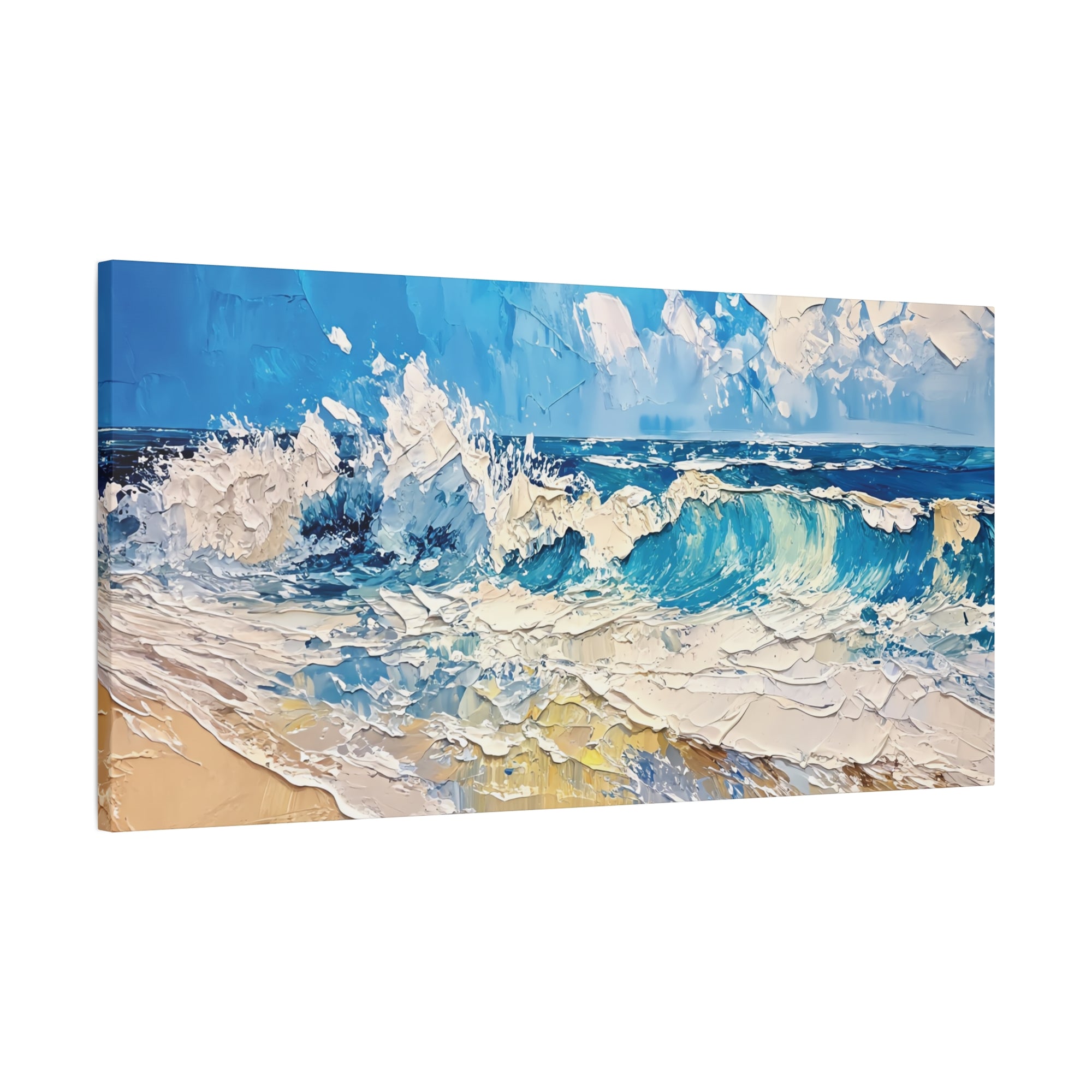 Ocean Wave Matte Canvas Art Print, Coastal Decor, Beach Wall Art, Seascape Impasto Style, Gift for Beach Lovers, Nature-Inspired Home Decor
