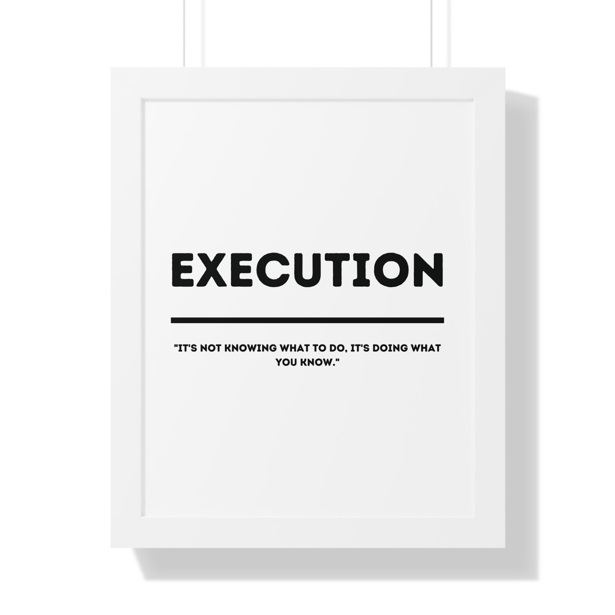 Minimalist in White (Execution) - Framed Vertical Poster