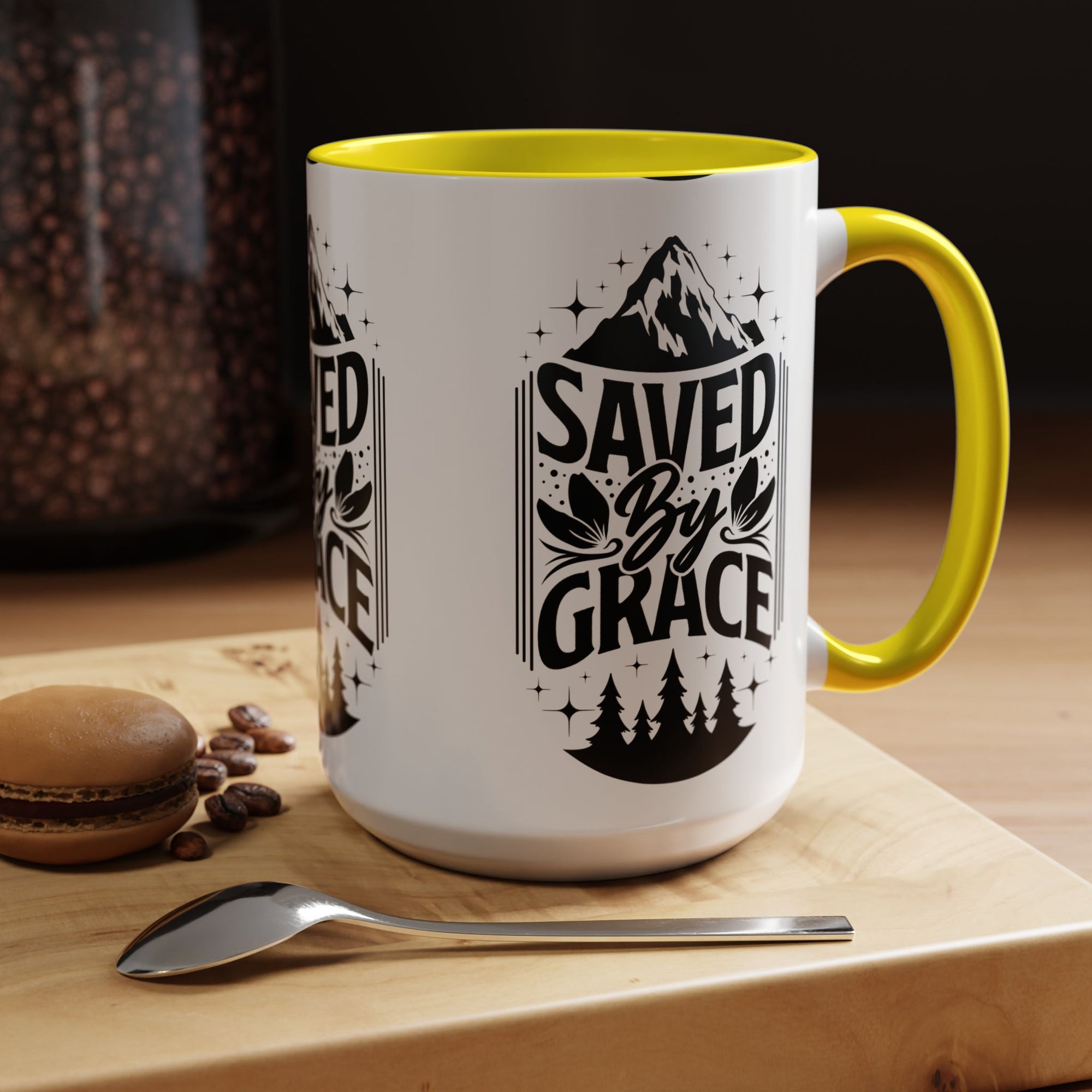 Saved by Grace Accent Coffee Mug - Inspirational Design
