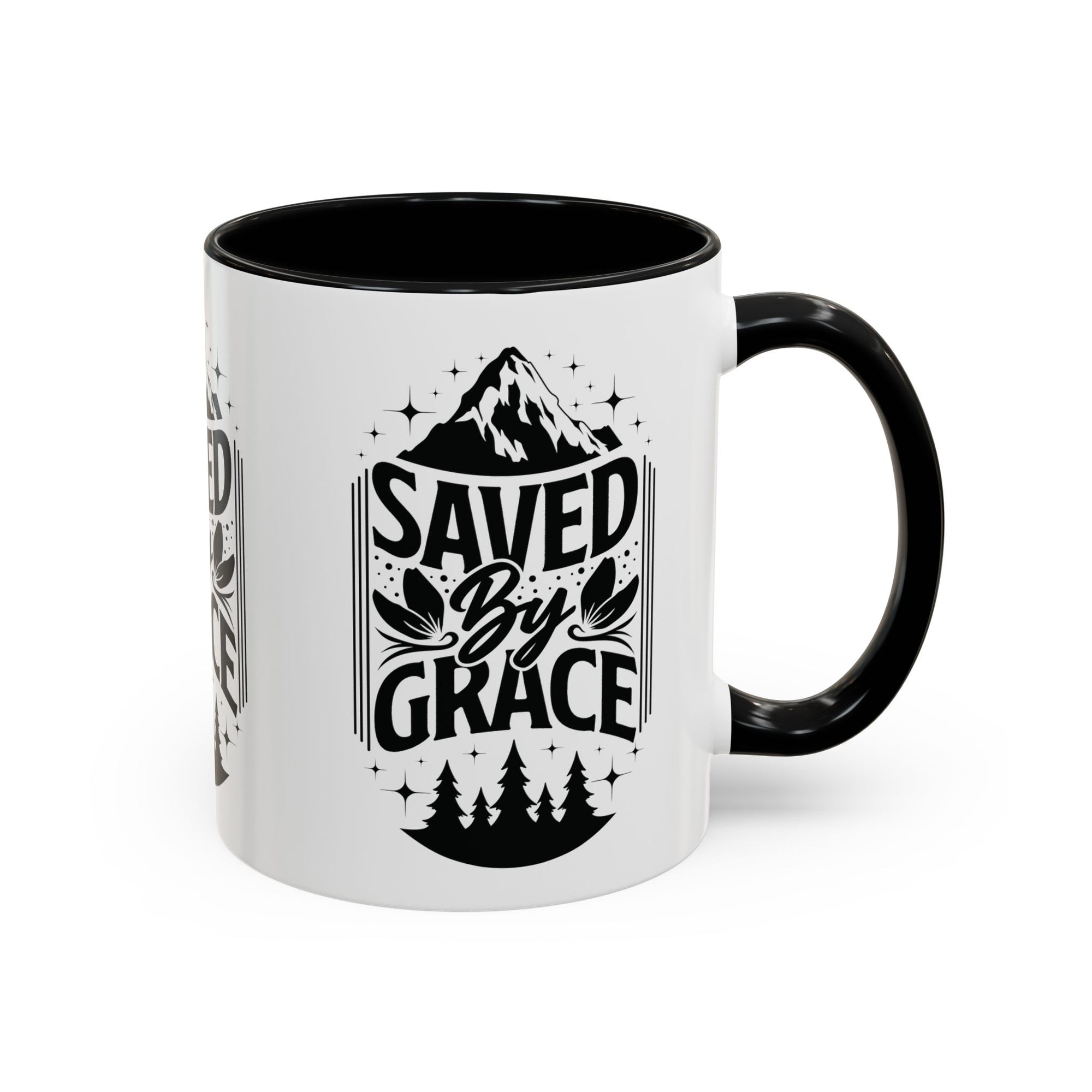 Saved by Grace Accent Coffee Mug - Inspirational Design