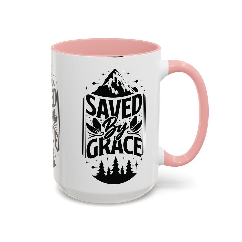 Saved by Grace Accent Coffee Mug - Inspirational Design