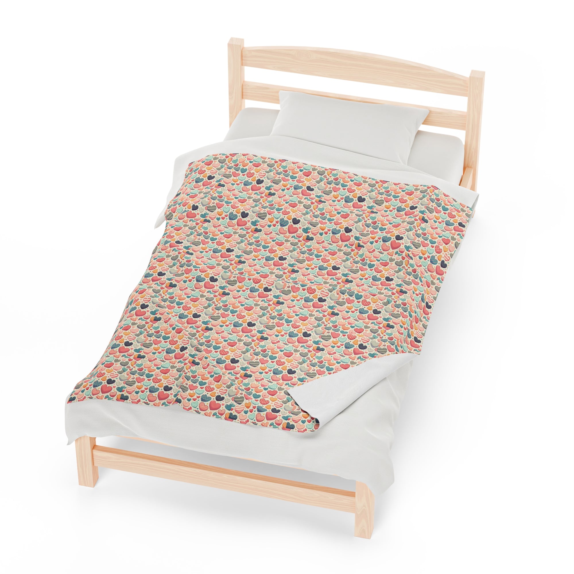 Cute Hearts - Velveteen Plush Blanket