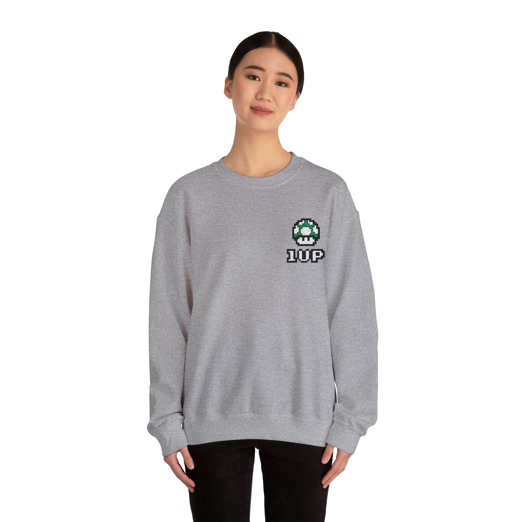 1UP Mushroom - Unisex Heavy Blend™ Crewneck Sweatshirt