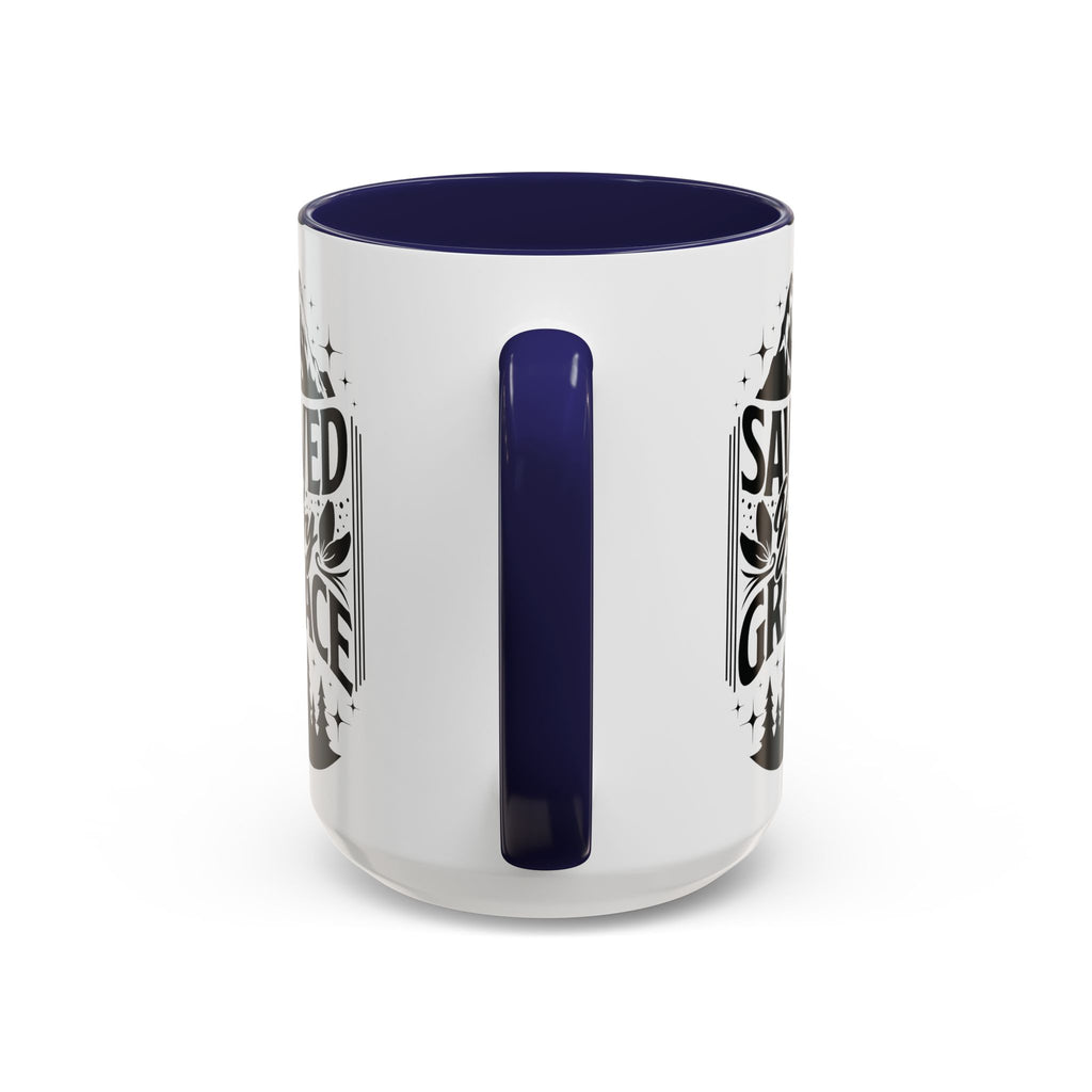 Saved by Grace Accent Coffee Mug - Inspirational Design