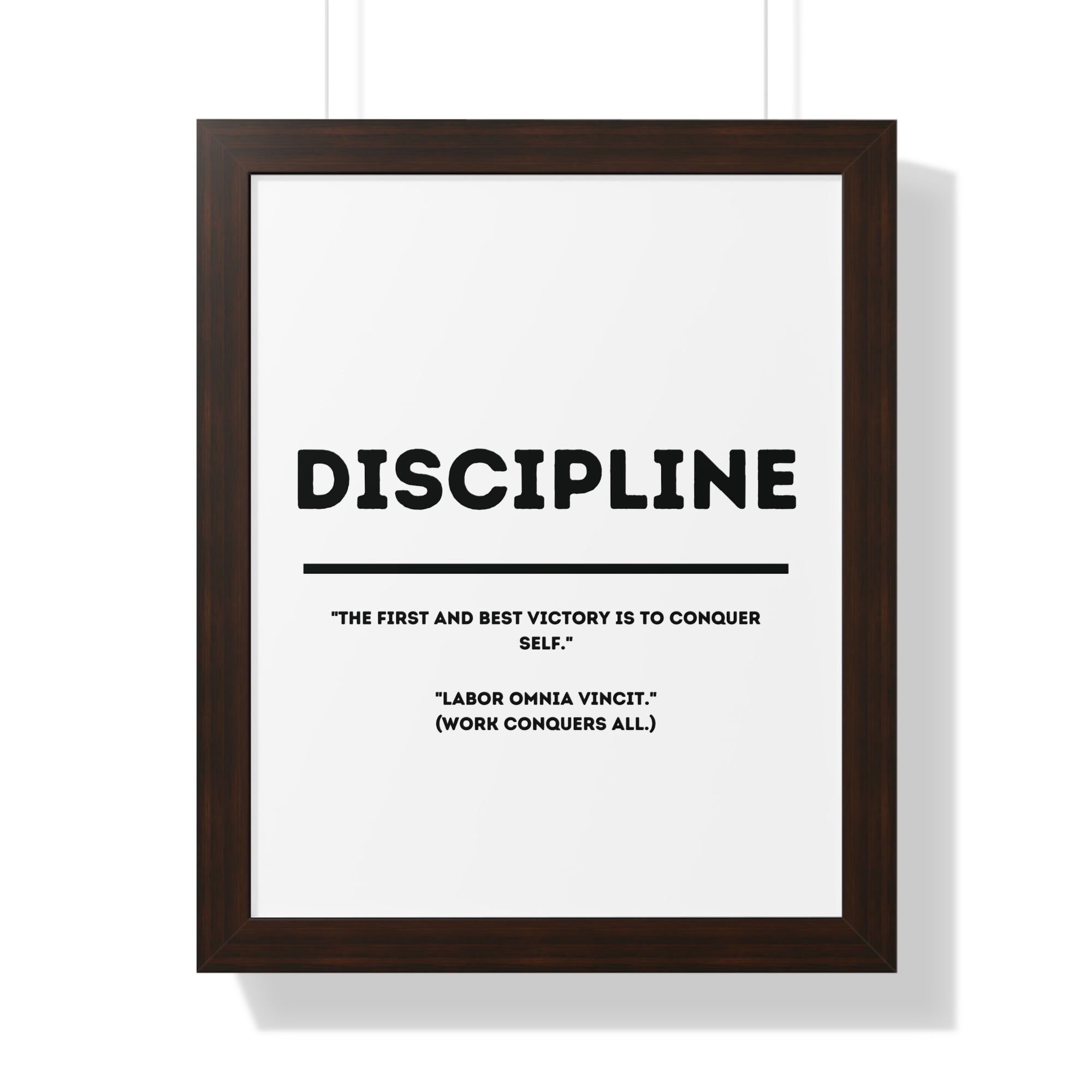 Minimalist in White (Discipline) - Framed Vertical Poster
