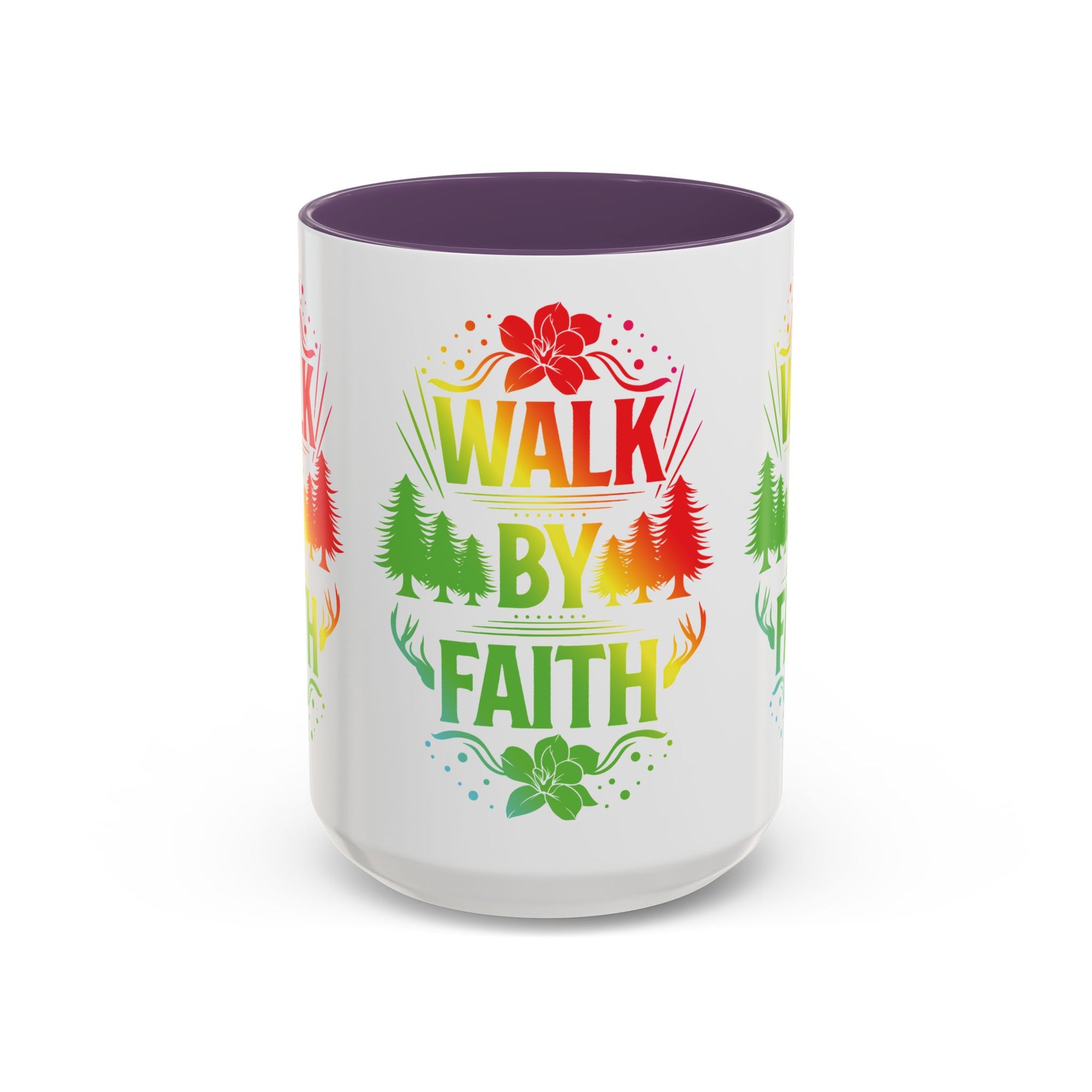 Walk by Faith Accent Coffee Mug - Inspirational Design