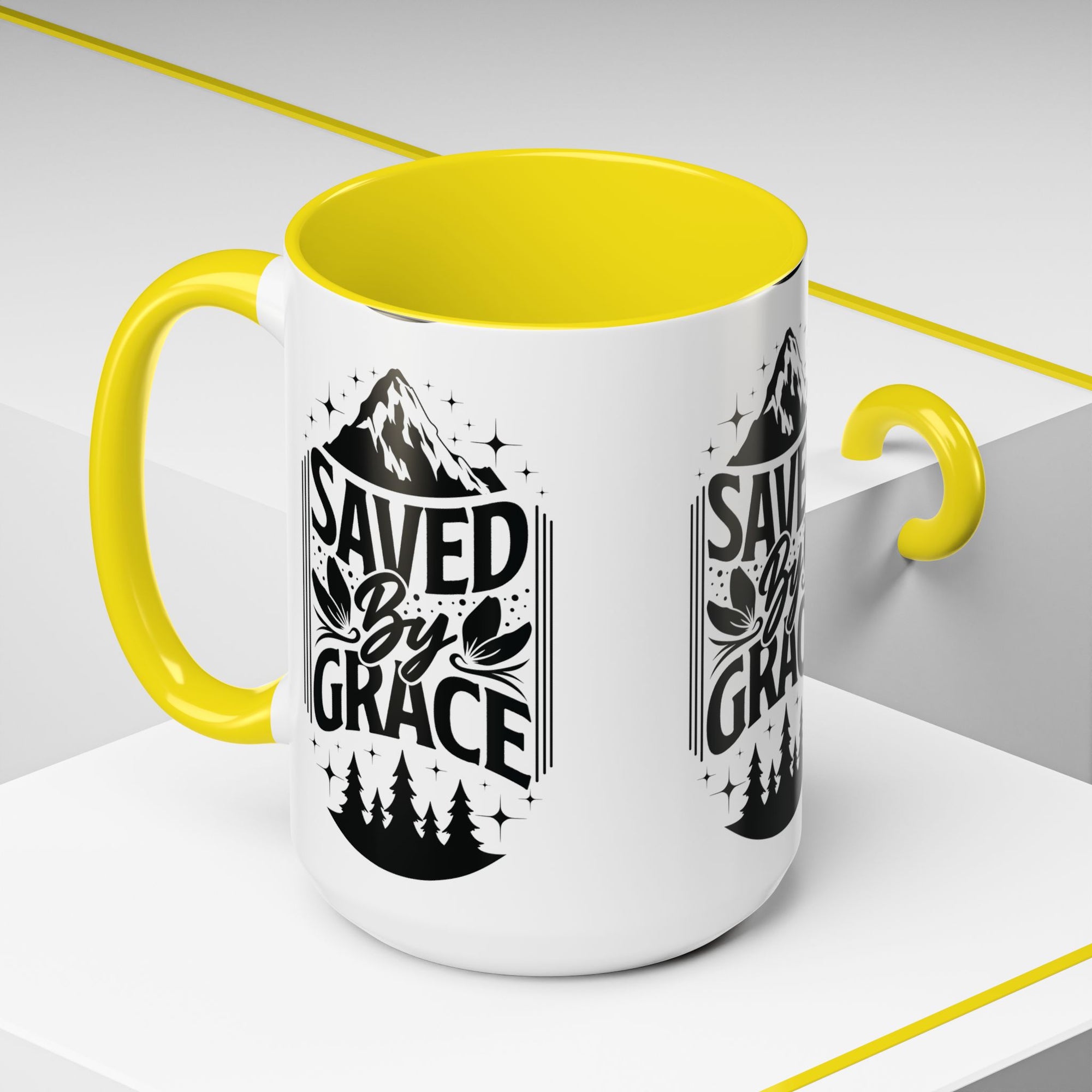 Saved by Grace Accent Coffee Mug - Inspirational Design