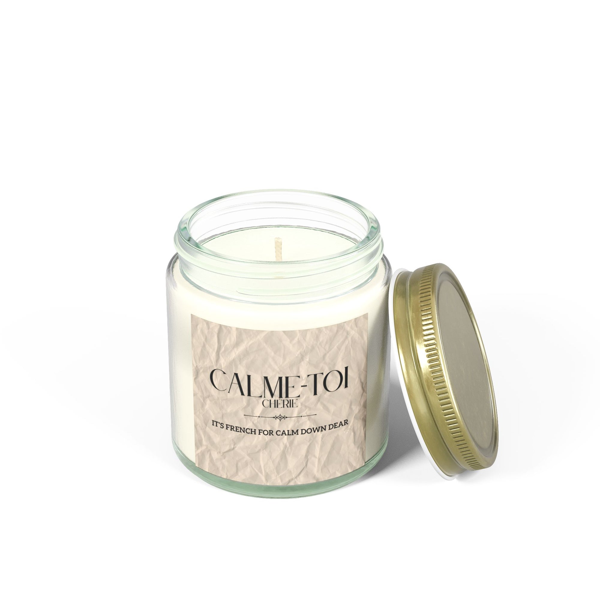 Calm Down Candle | Scented Coconut Apricot Wax, Self-Care Gift, Home Decor, Relaxation, Spa Experience, Mindfulness, Funny Gifts for Better-half