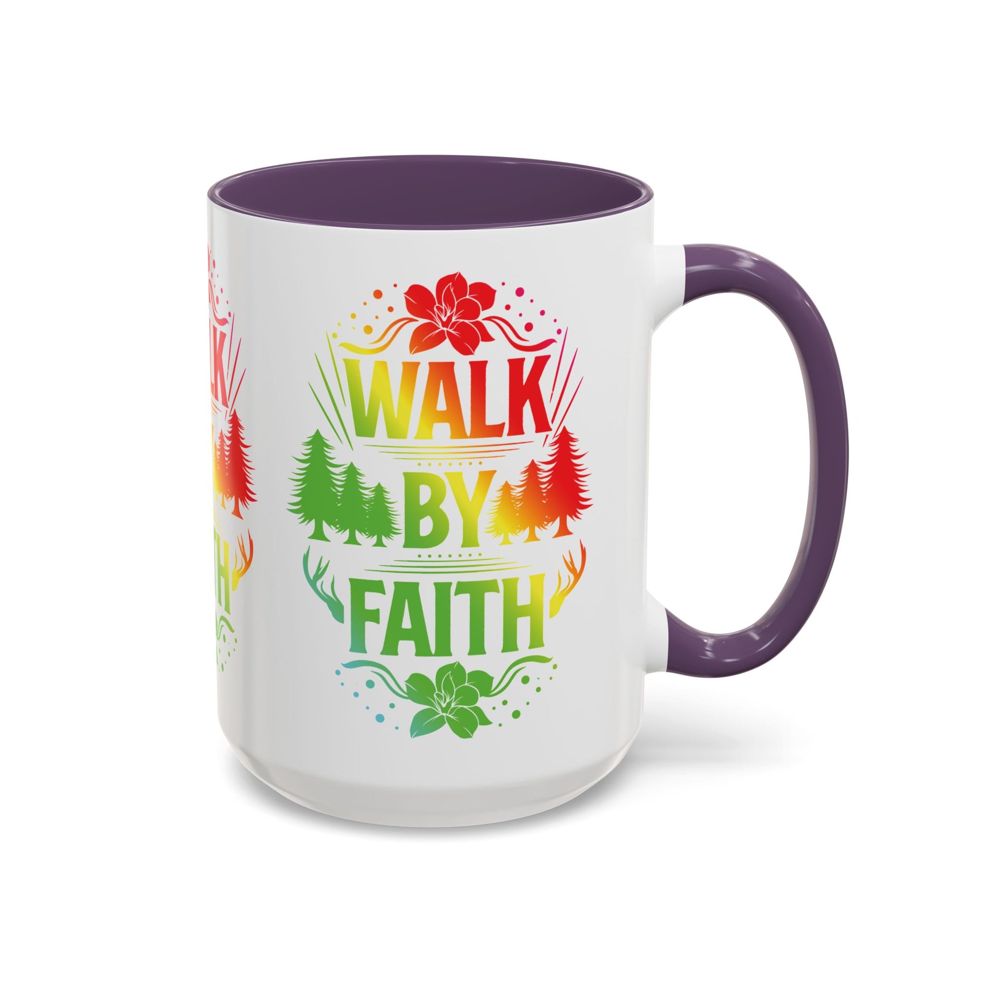 Walk by Faith Accent Coffee Mug - Inspirational Design