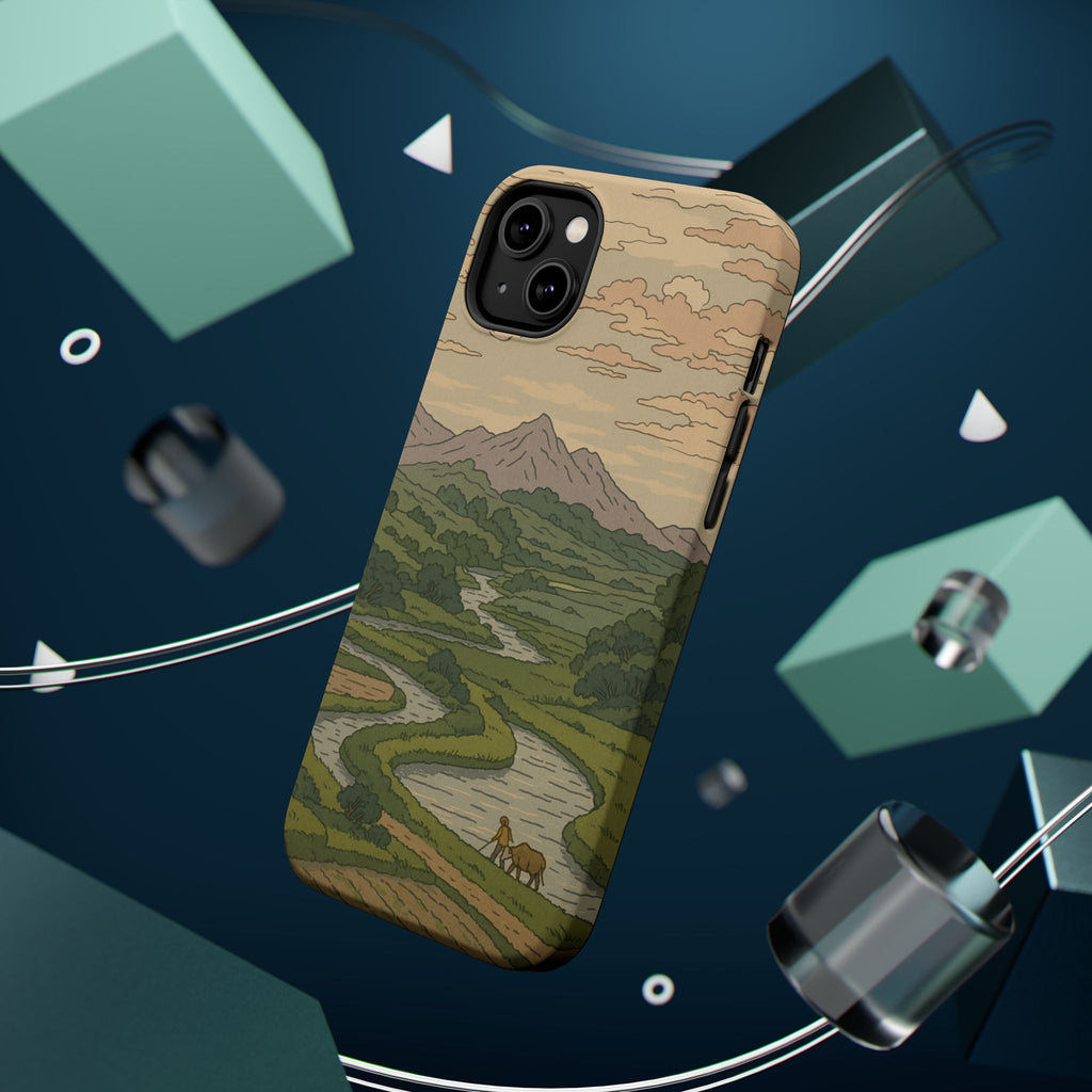 Nature-Inspired Magnetic Tough Case for iPhone, Phone Protection, Adventure Gift, Outdoor Lover, Earthy Aesthetic