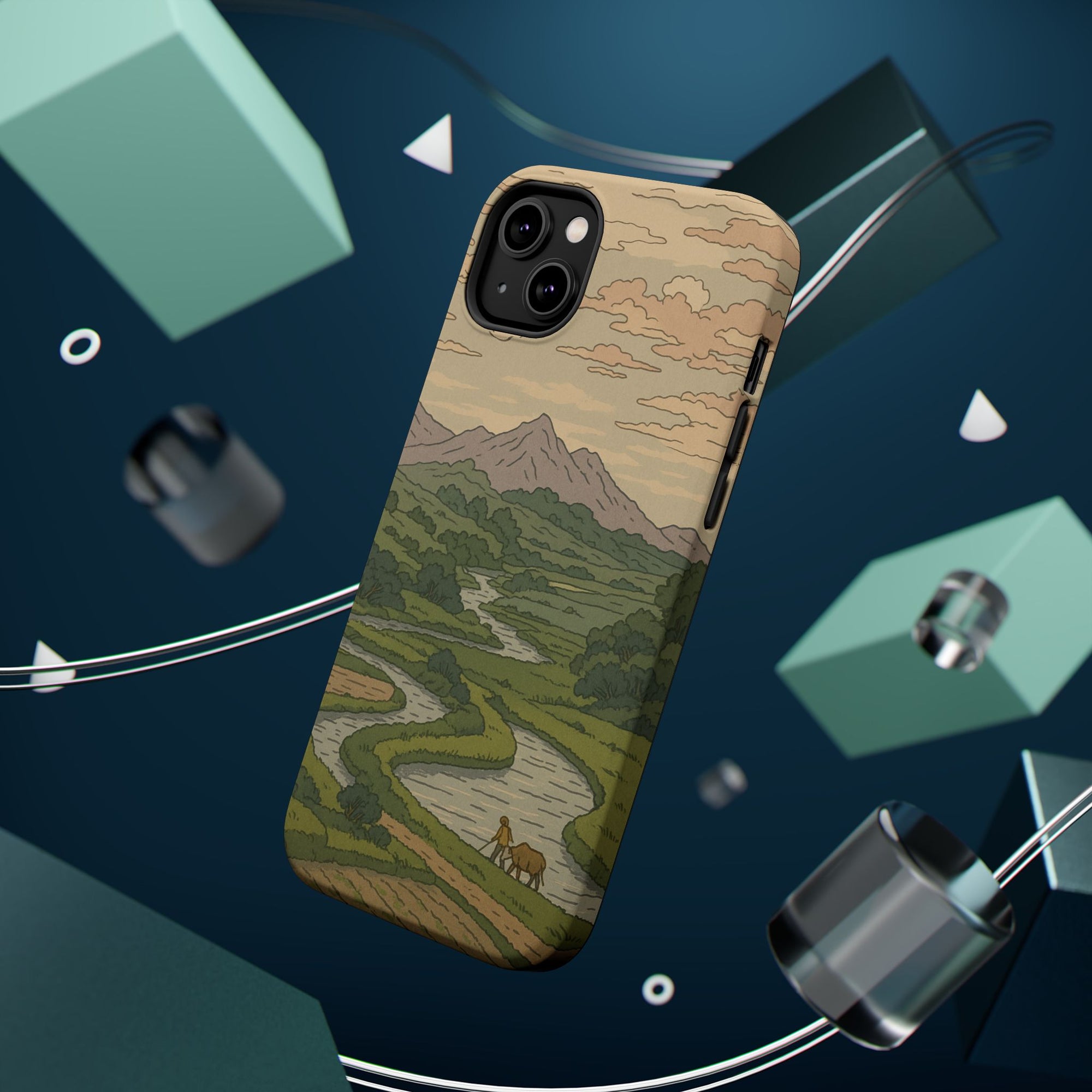 Nature-Inspired Magnetic Tough Case for iPhone, Phone Protection, Adventure Gift, Outdoor Lover, Earthy Aesthetic
