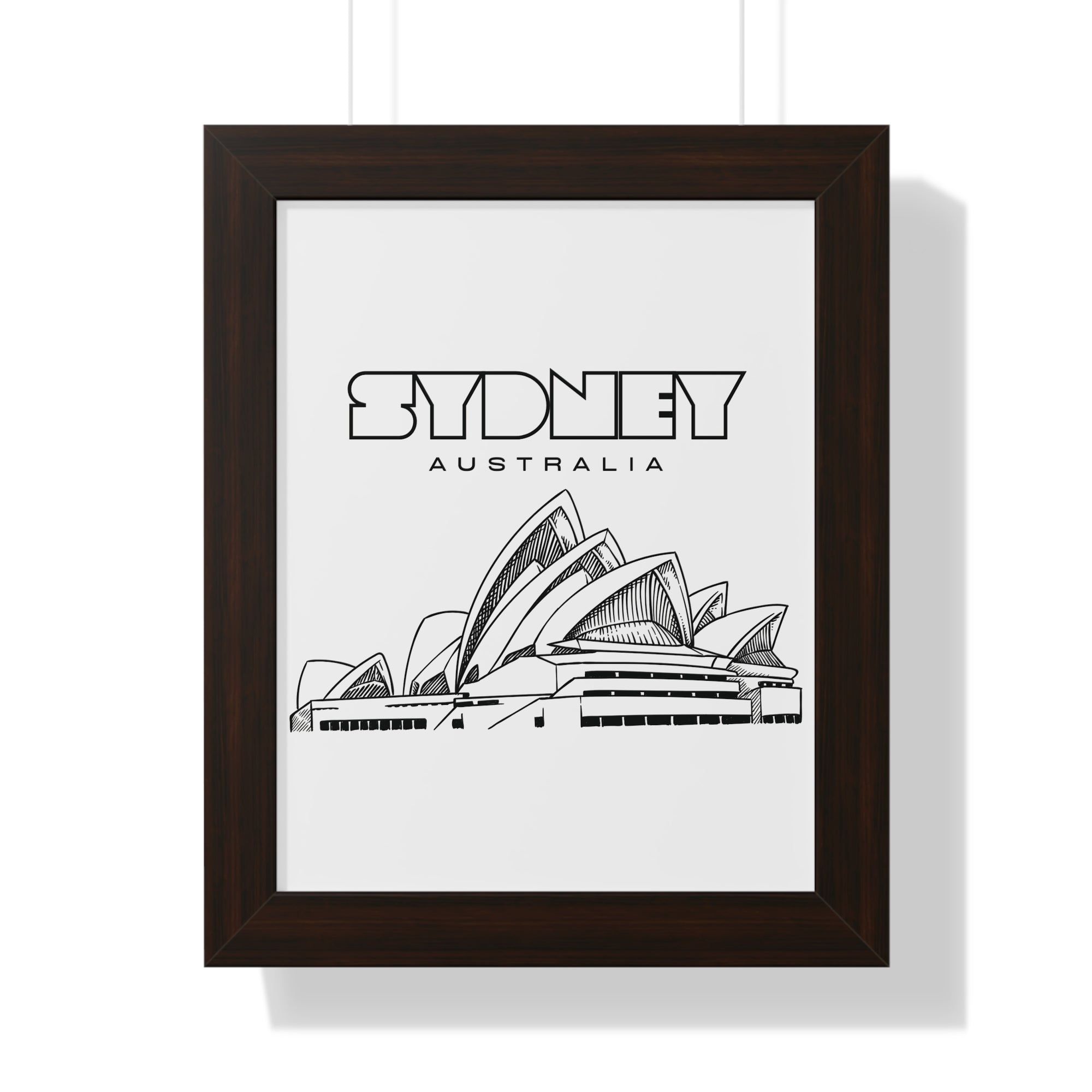 Aesthetic Sydney in White - Framed Vertical Poster