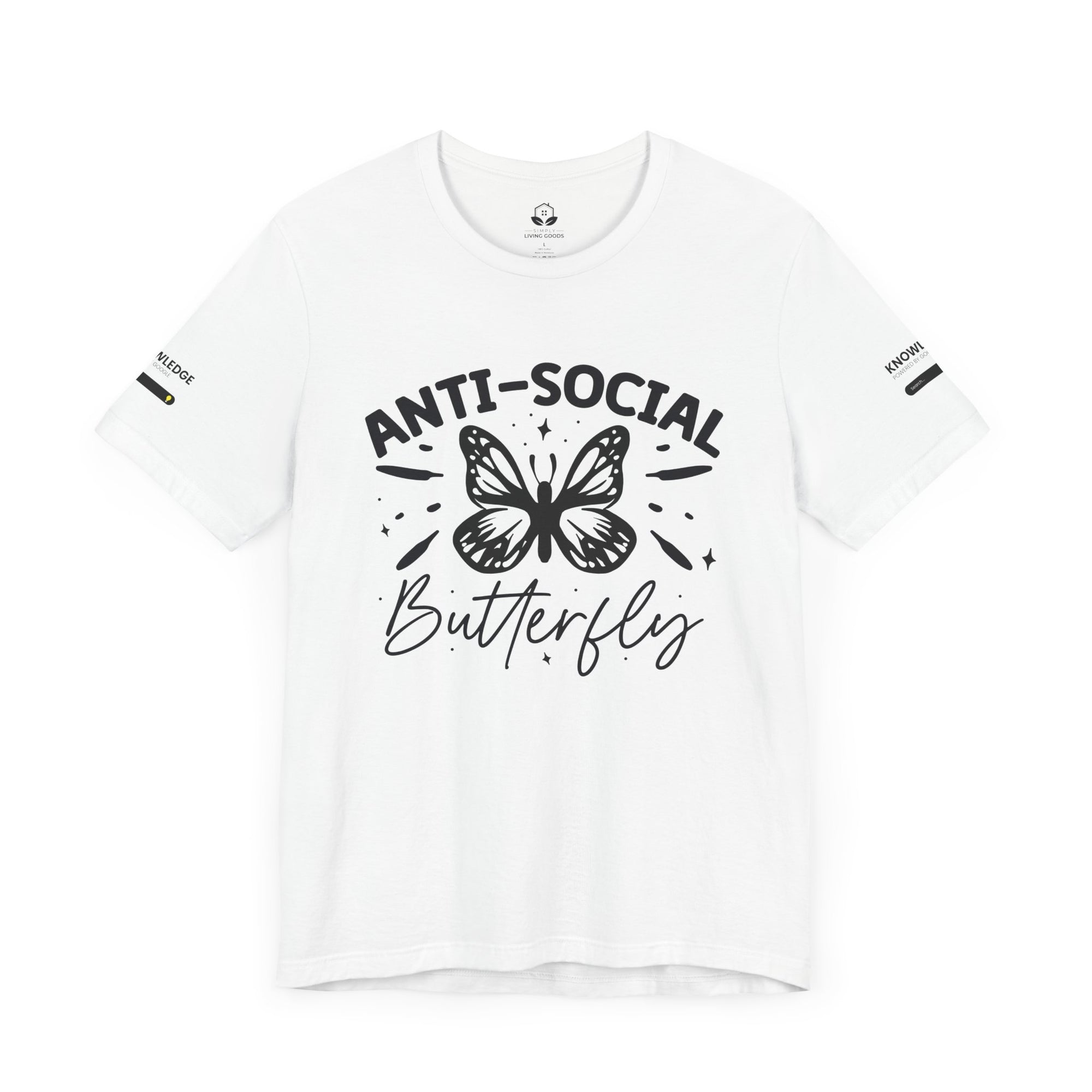 Unisex Jersey Tee with 'Anti-Social Butterfly' Quote - Perfect for Everyday Wear