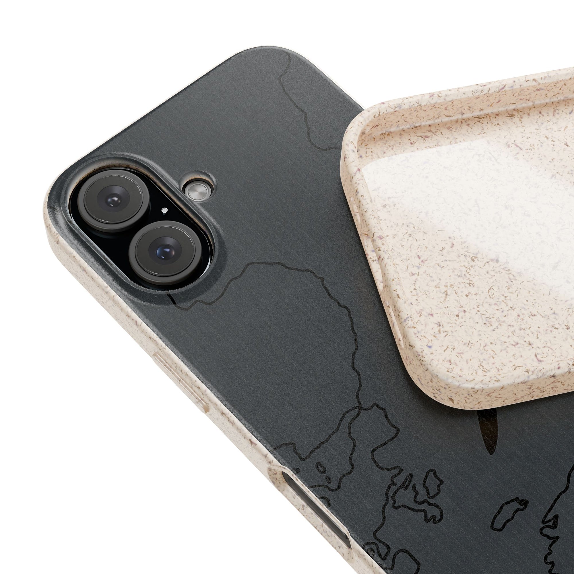 Airplane Map Biodegradable Phone Case, Eco-Friendly Phone Cover, Travel Gift, Sustainable Accessory, Nature Lover Gift