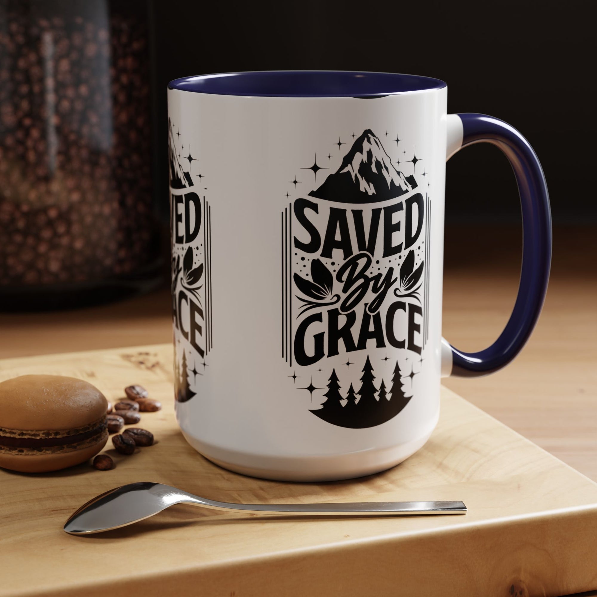 Saved by Grace Accent Coffee Mug - Inspirational Design