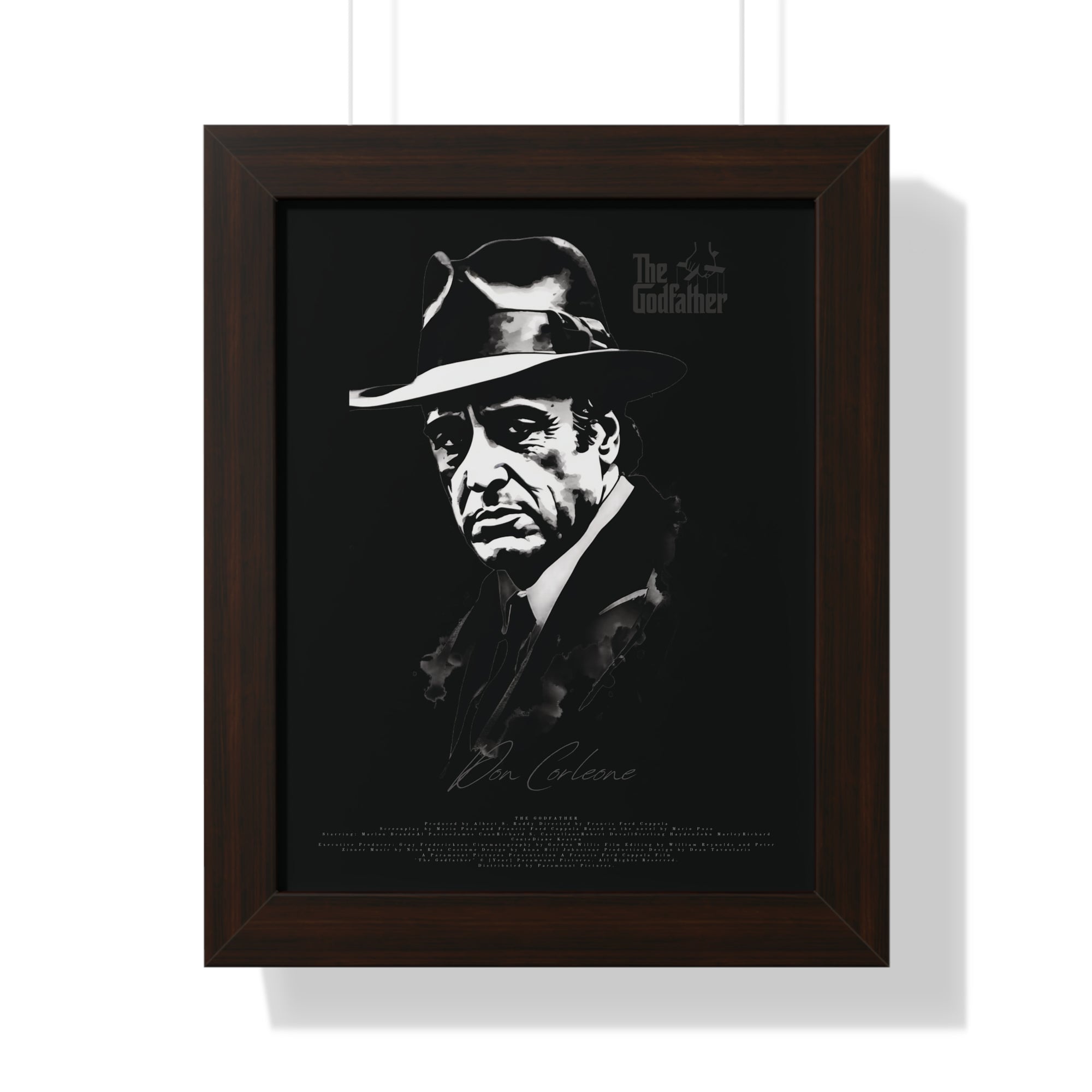 Don Corleone in Black - Framed Vertical Poster