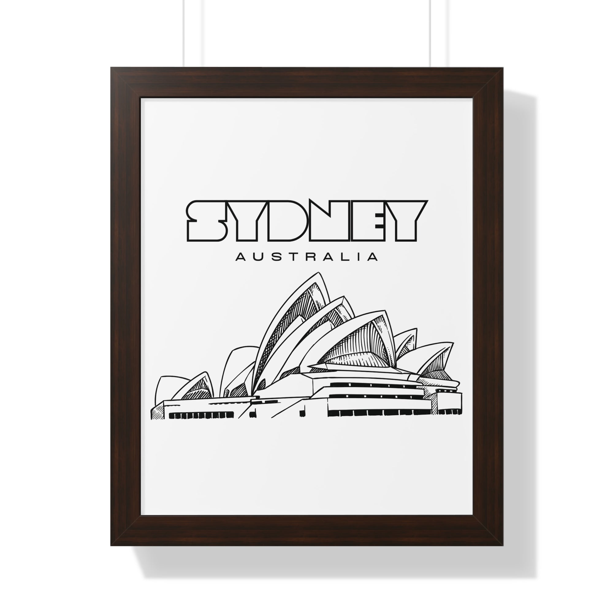 Aesthetic Sydney in White - Framed Vertical Poster