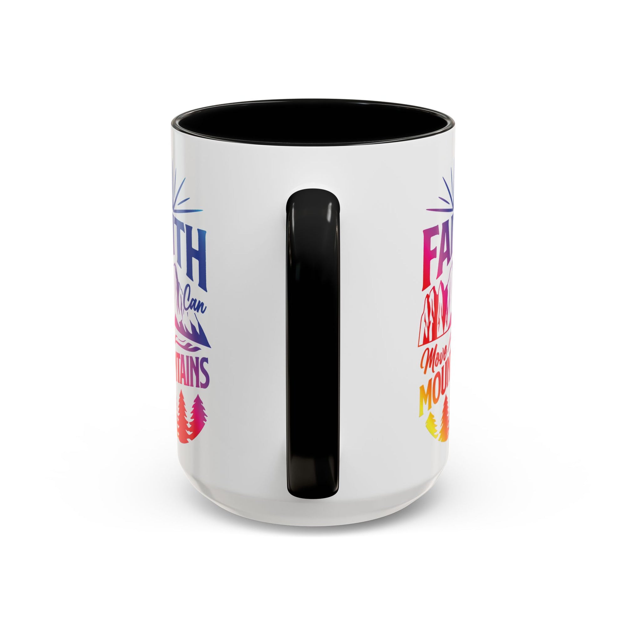 Faith Can Move Mountains Accent Coffee Mug - Inspirational Design