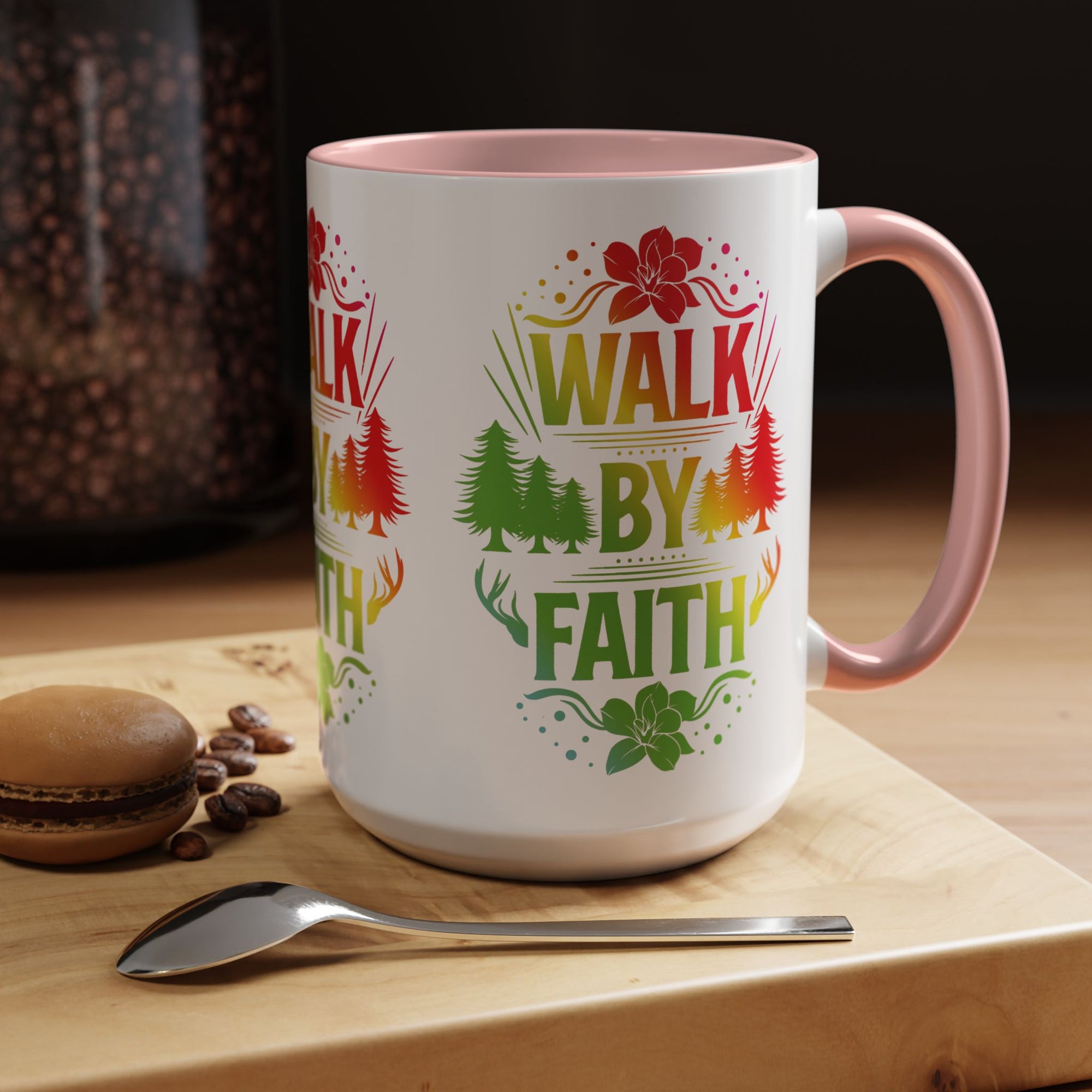 Walk by Faith Accent Coffee Mug - Inspirational Design