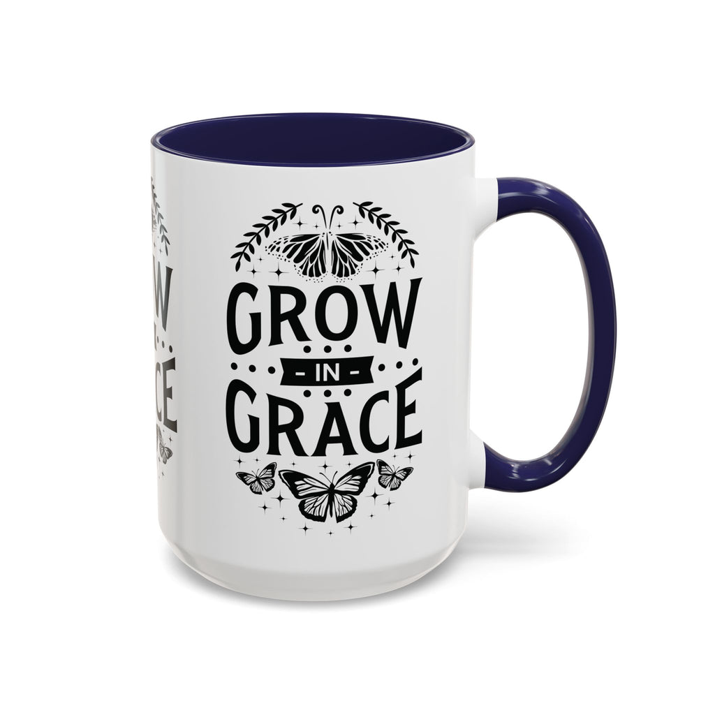 Grow in Grace Accent Coffee Mug - Inspirational Design