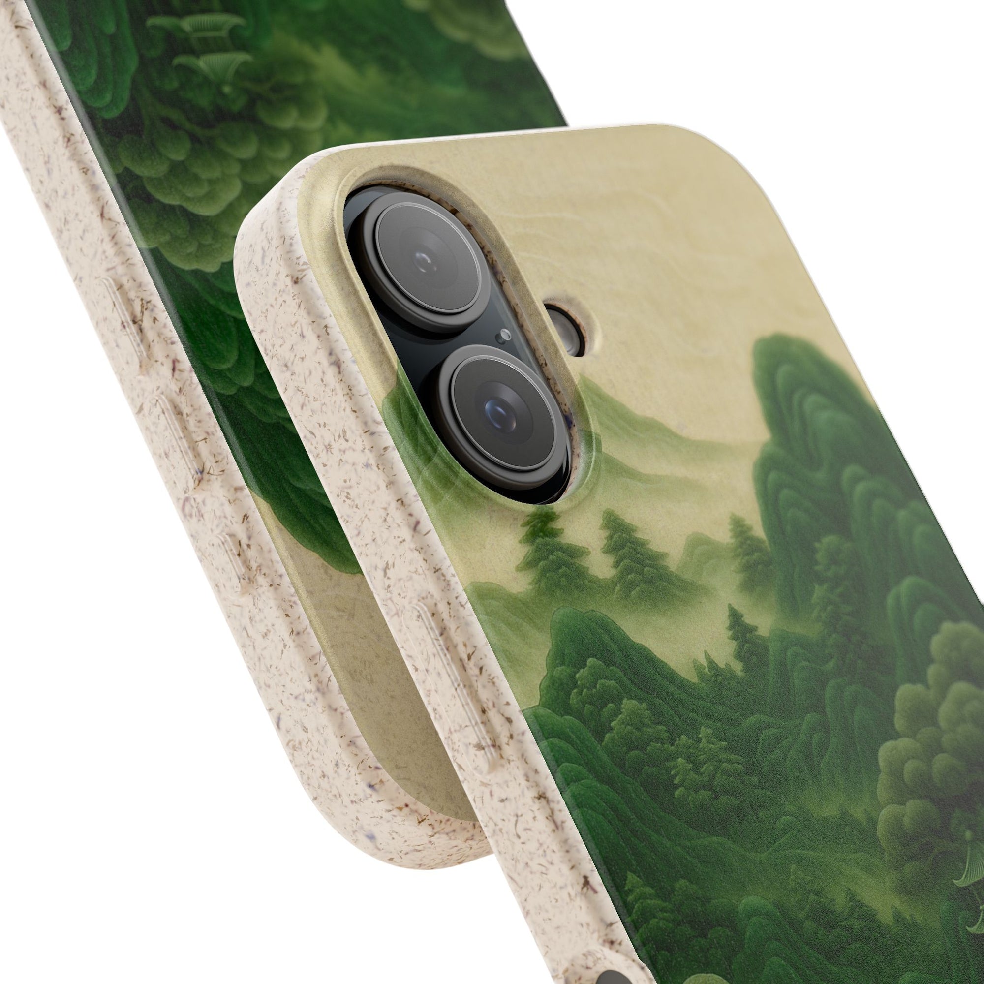 Eco-Friendly Biodegradable Phone Cases with Serene Mountain Landscape Design, Sustainable Gift, Nature Lover Accessory, Green Phone Cover,