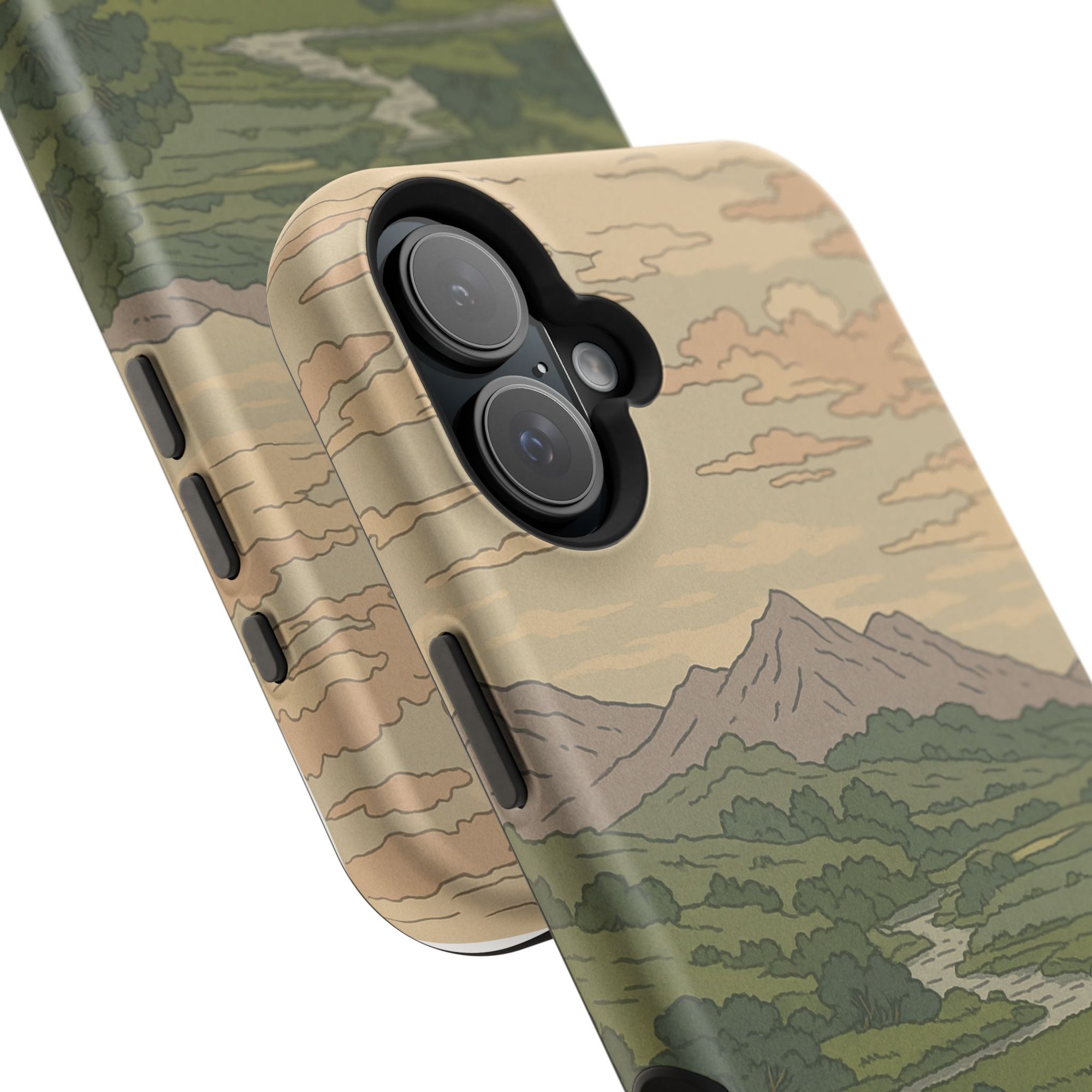Nature-Inspired Magnetic Tough Case for iPhone, Phone Protection, Adventure Gift, Outdoor Lover, Earthy Aesthetic