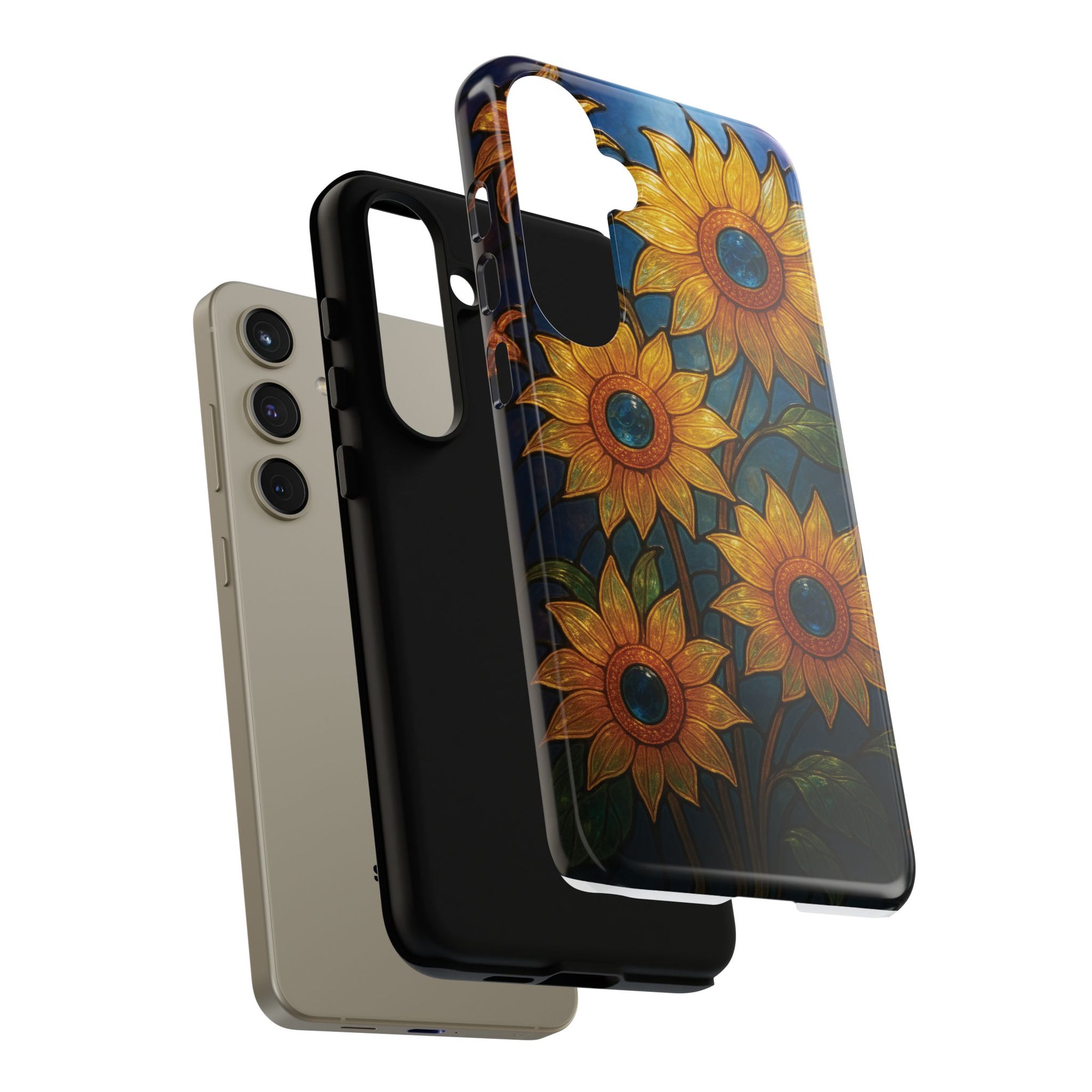 Vibrant Floral Phone Case, Sunflower Design, Tough & Durable Case, Nature Lover Gift, Protective Phone Cover, Spring Aesthetic