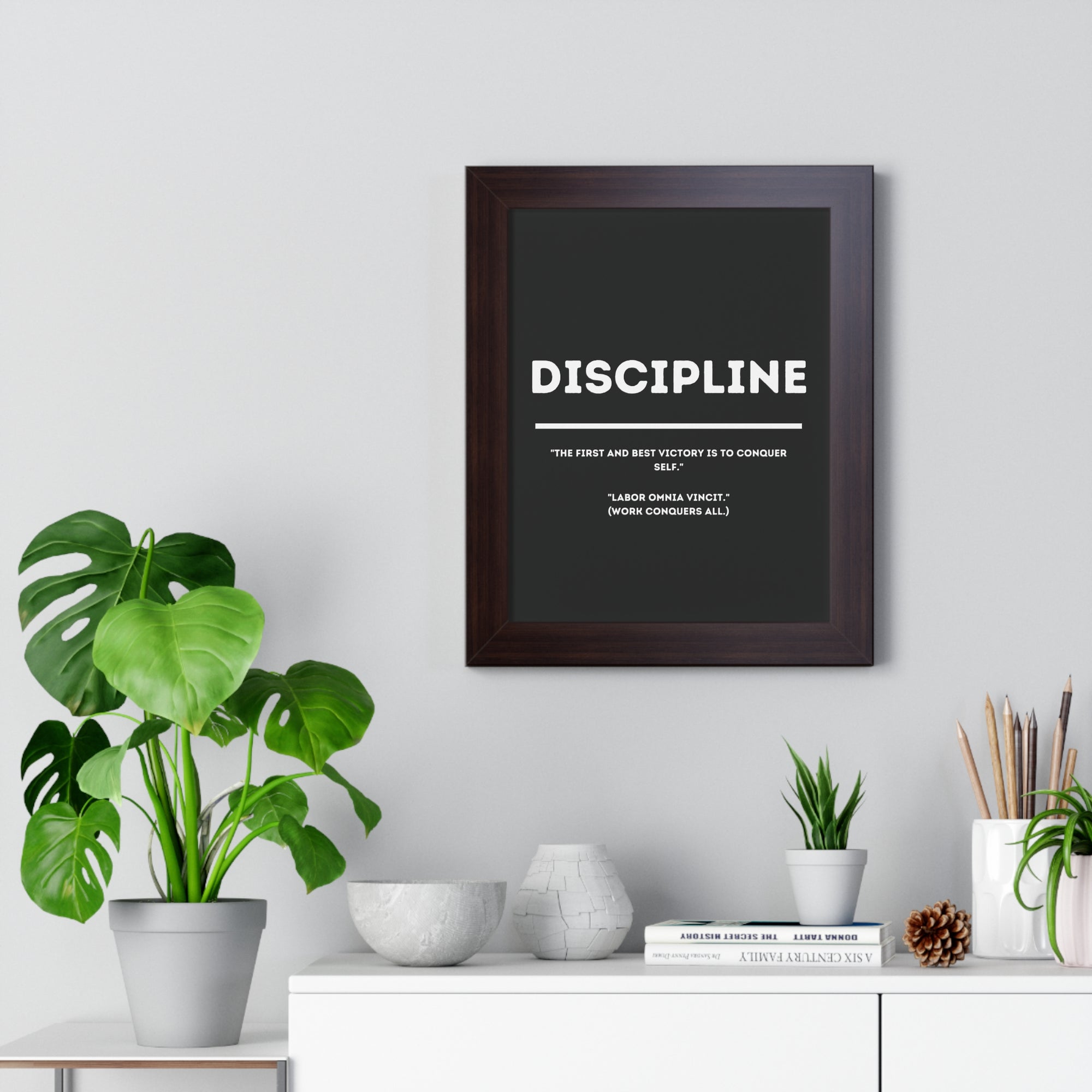 Minimalist in Black (Discipline) - Framed Vertical Poster