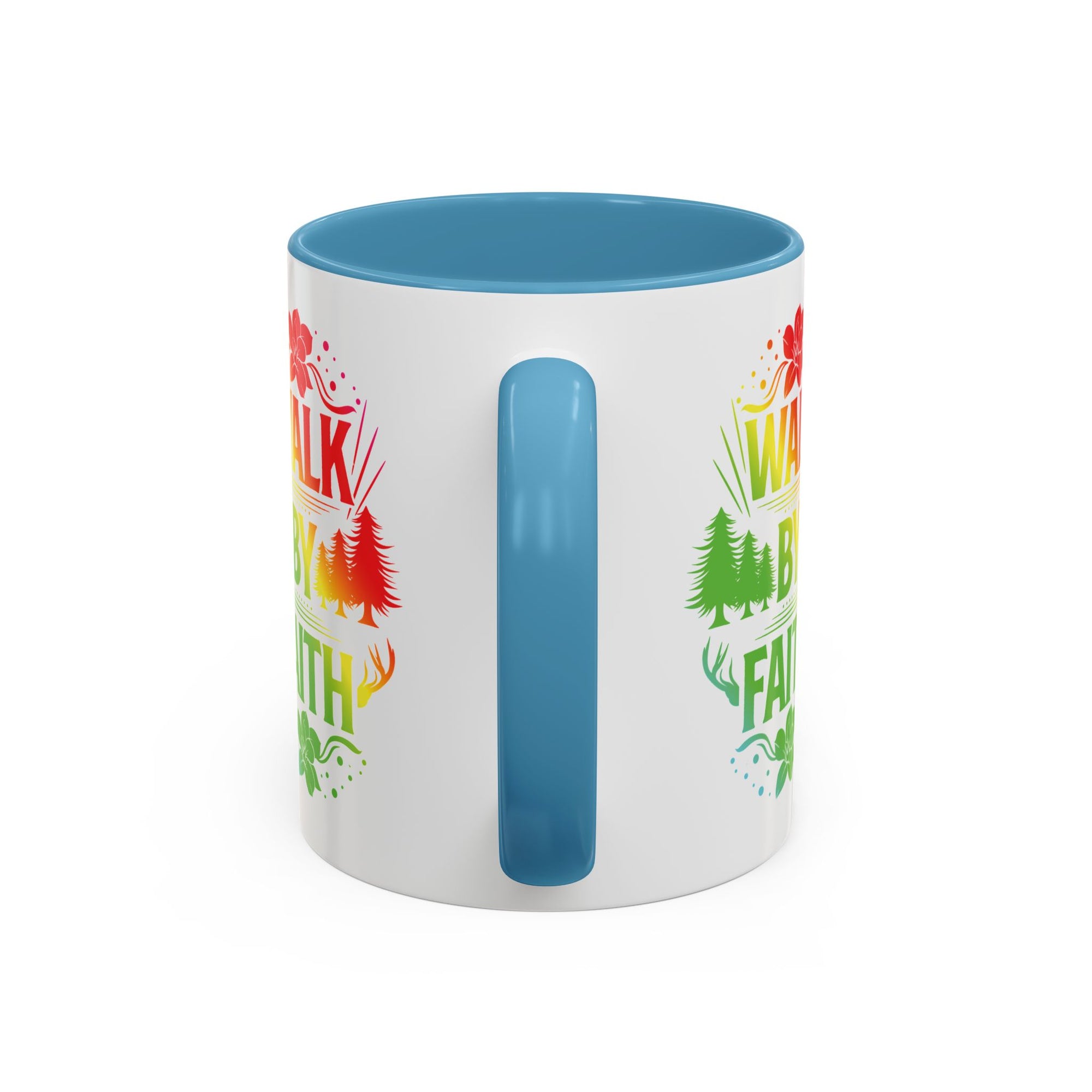 Walk by Faith Accent Coffee Mug - Inspirational Design
