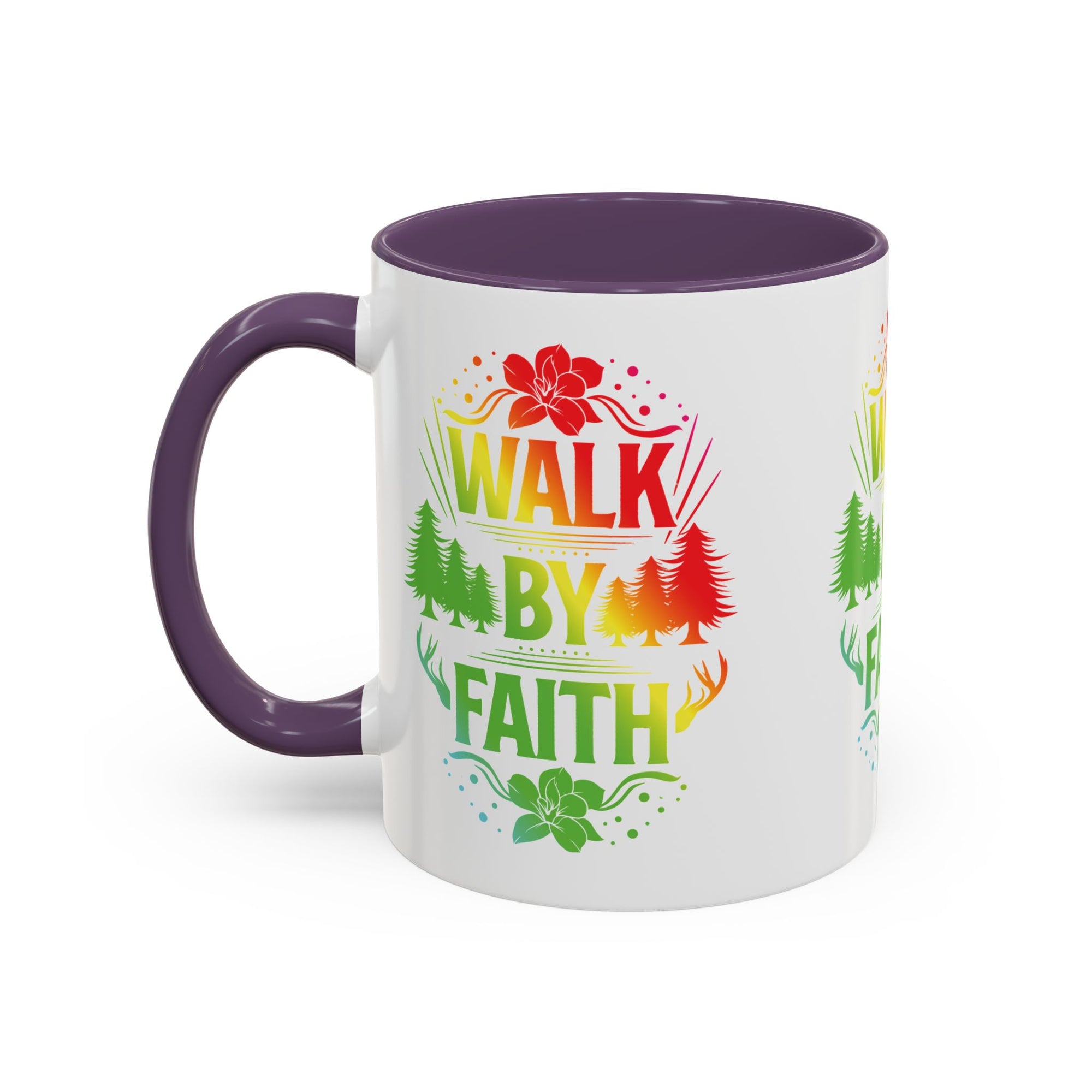 Walk by Faith Accent Coffee Mug - Inspirational Design