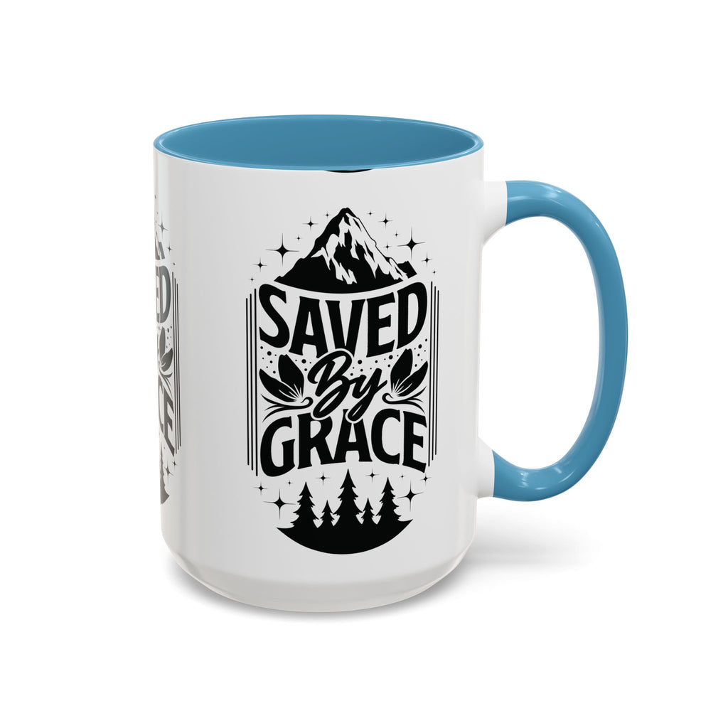 Saved by Grace Accent Coffee Mug - Inspirational Design