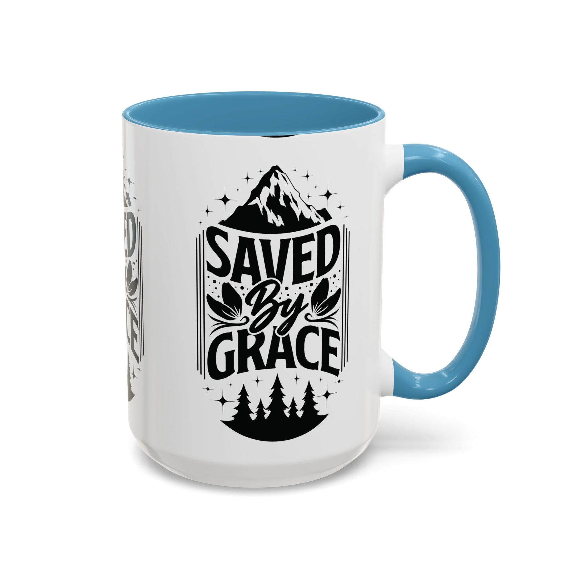 Saved by Grace Accent Coffee Mug - Inspirational Design