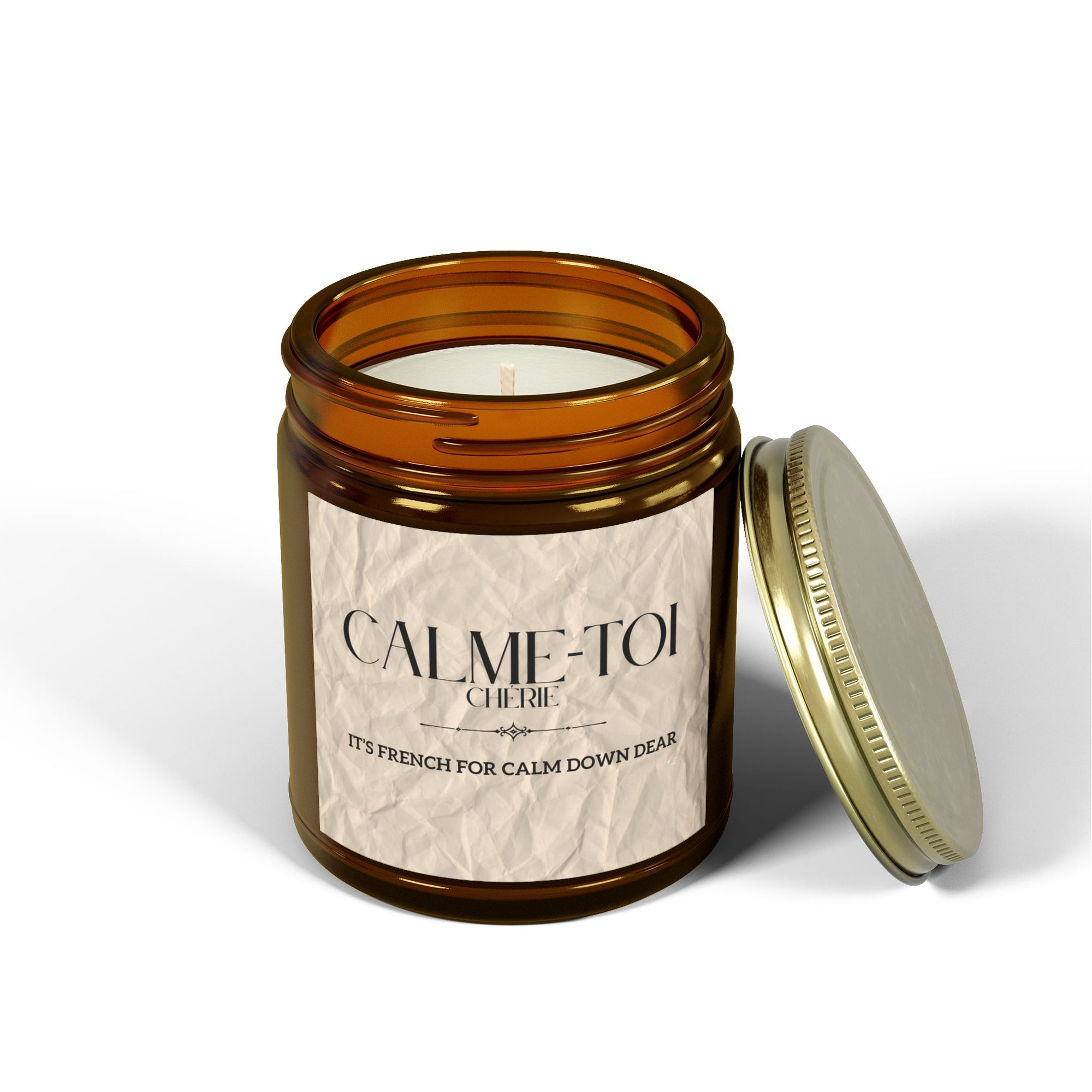 Calm Down Candle | Scented Coconut Apricot Wax, Self-Care Gift, Home Decor, Relaxation, Spa Experience, Mindfulness, Funny Gifts for Better-half