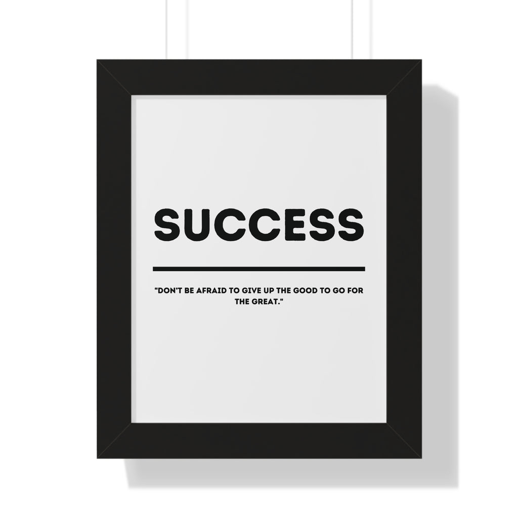 Minimalist in White (Success) - Framed Vertical Poster