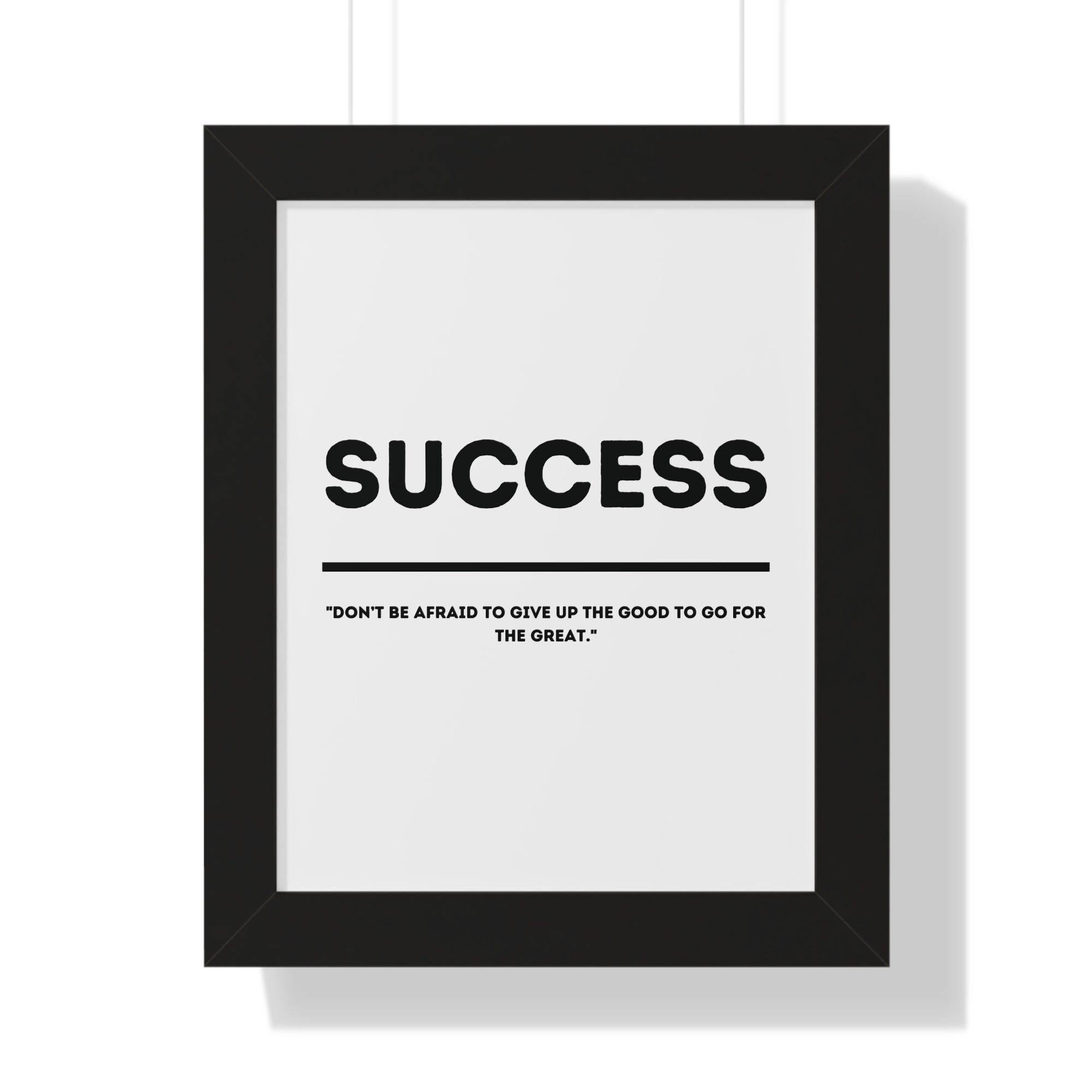 Minimalist in White (Success) - Framed Vertical Poster