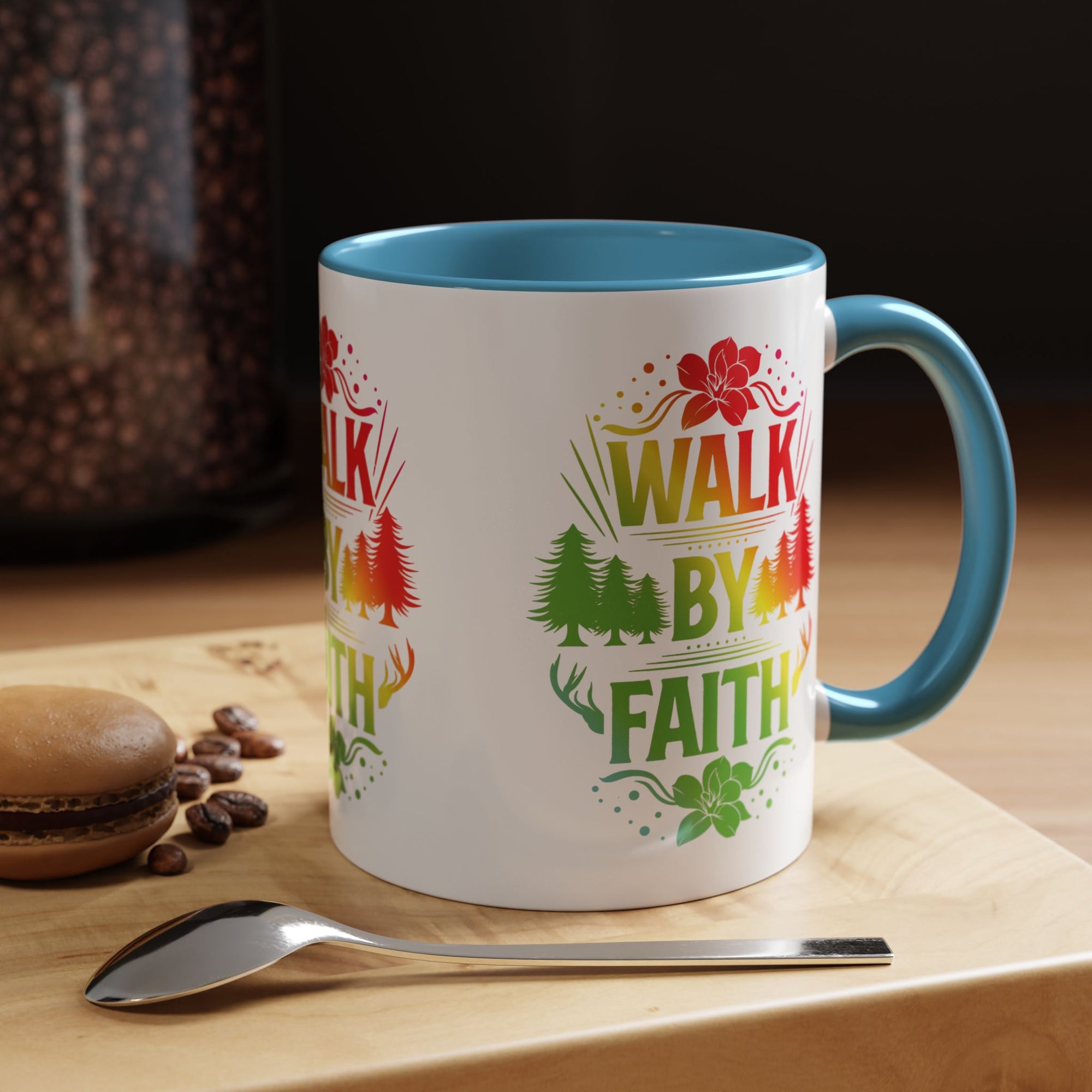 Walk by Faith Accent Coffee Mug - Inspirational Design